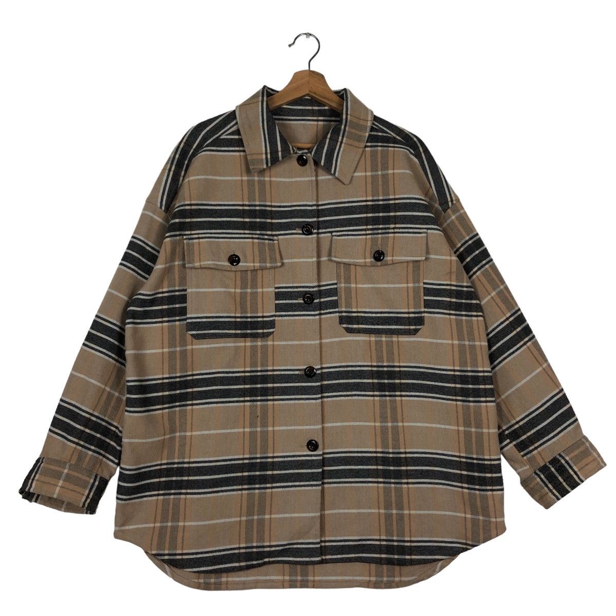 Flannel 🔥Flannel Jacket GU Japan Issey Miyake Tartan Design Size US XL / EU 56 / 4 - 1 Thumbnail
