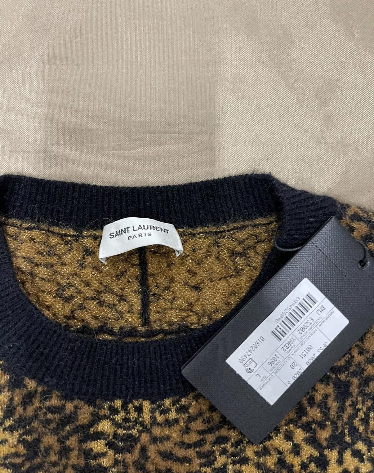 Saint Laurent Paris Saint Laurent leopard jacquard jumper Size L $1560 Size US L / EU 52-54 / 3 - 2 Thumbnail