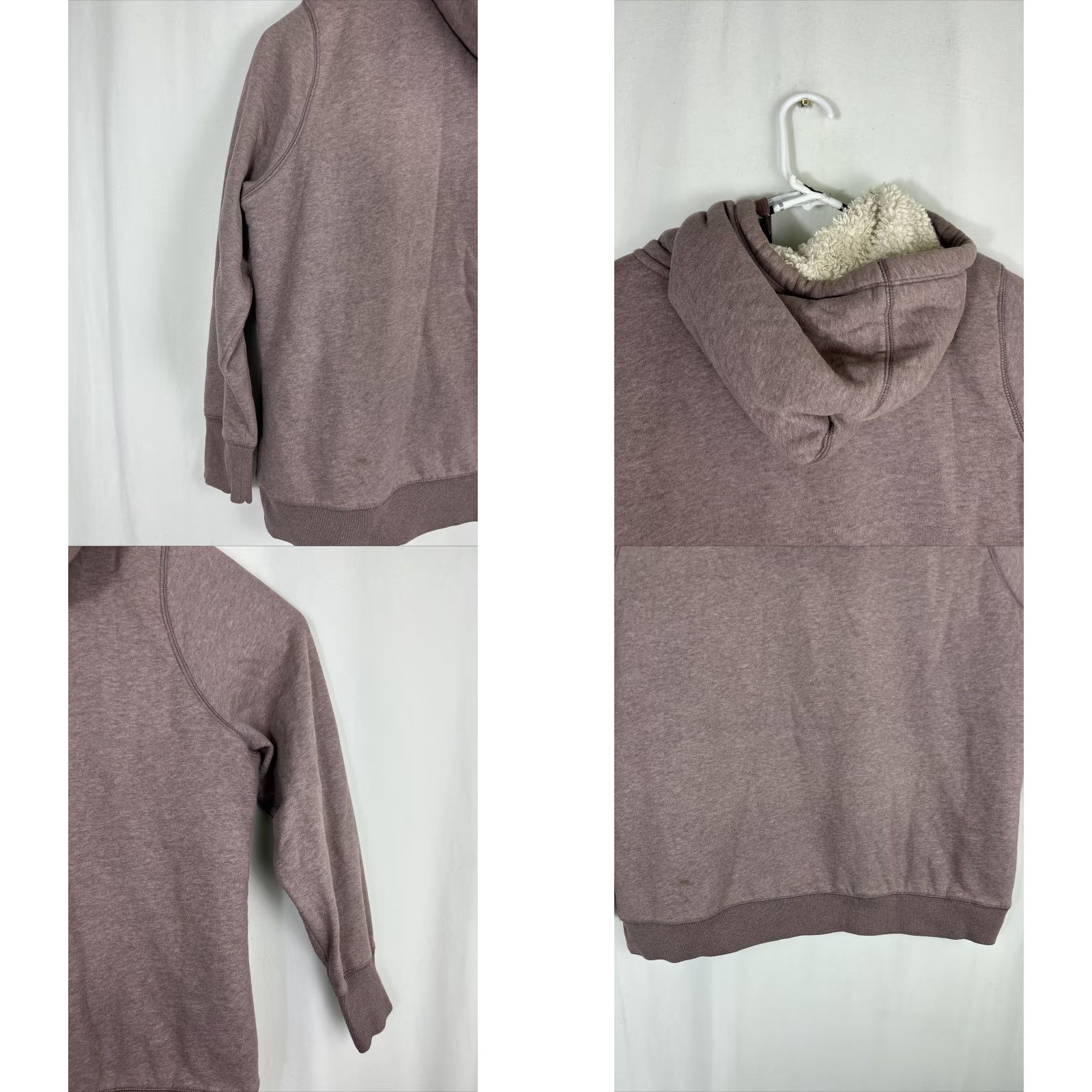 Vintage LL Bean Sweatshirt Women 1X Full Zip Hooded Pockets Light Purple 1X Sherpa Lined Cotton Blend Size XL / US 12-14 / IT 48-50 - 9 Thumbnail