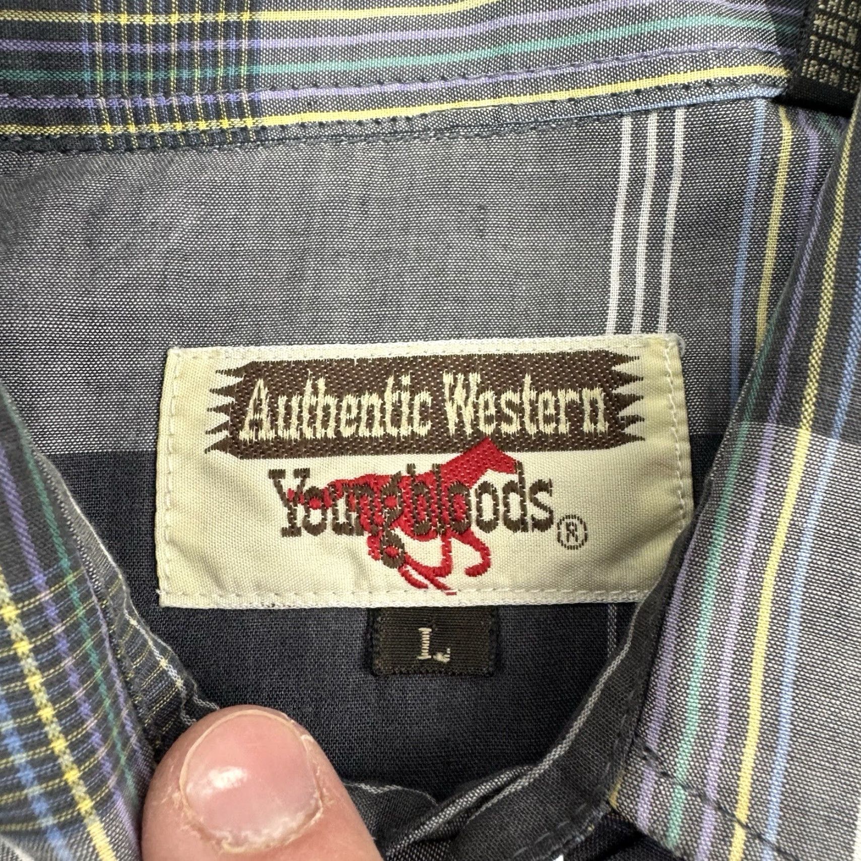 Vintage VINTAGE Youngbloods Western Pearl Snap Shirt Plaid Mens L Gray 90s Cowboy Workwear Casual Shirt Clothing Size US L / EU 52-54 / 3 - 6 Thumbnail