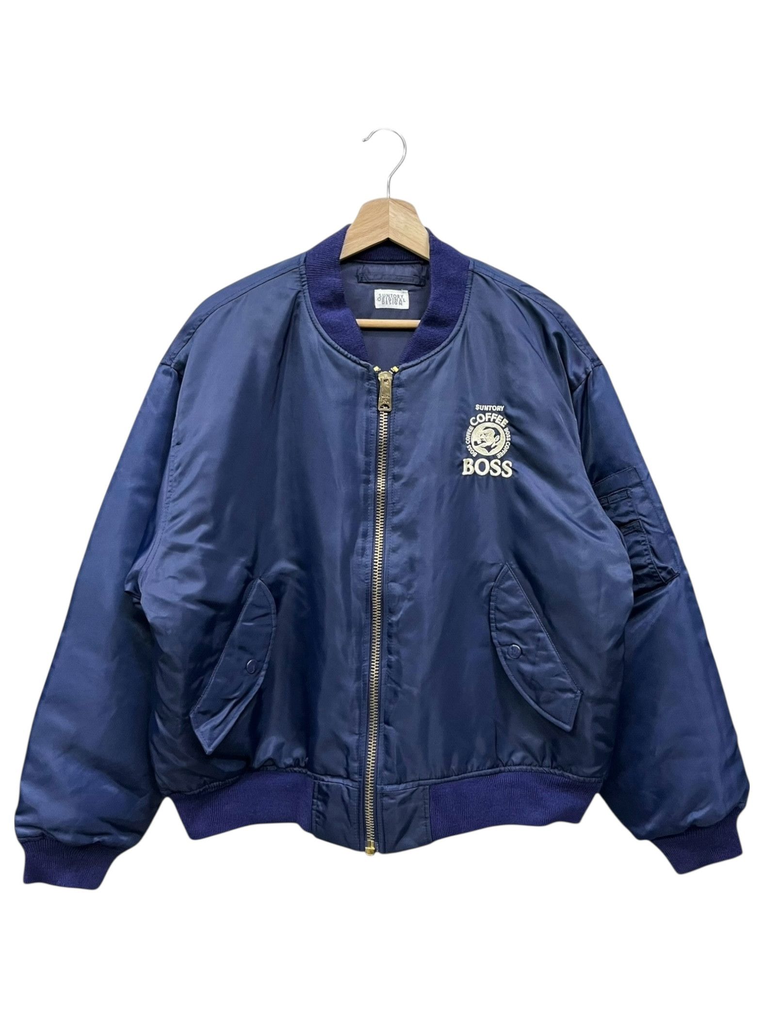Mr. Gentleman 💥Vintage SUNTORY BOSS COFFEE Japan MA-1 Bomber Jacket Size US L / EU 52-54 / 3 - 3 Thumbnail