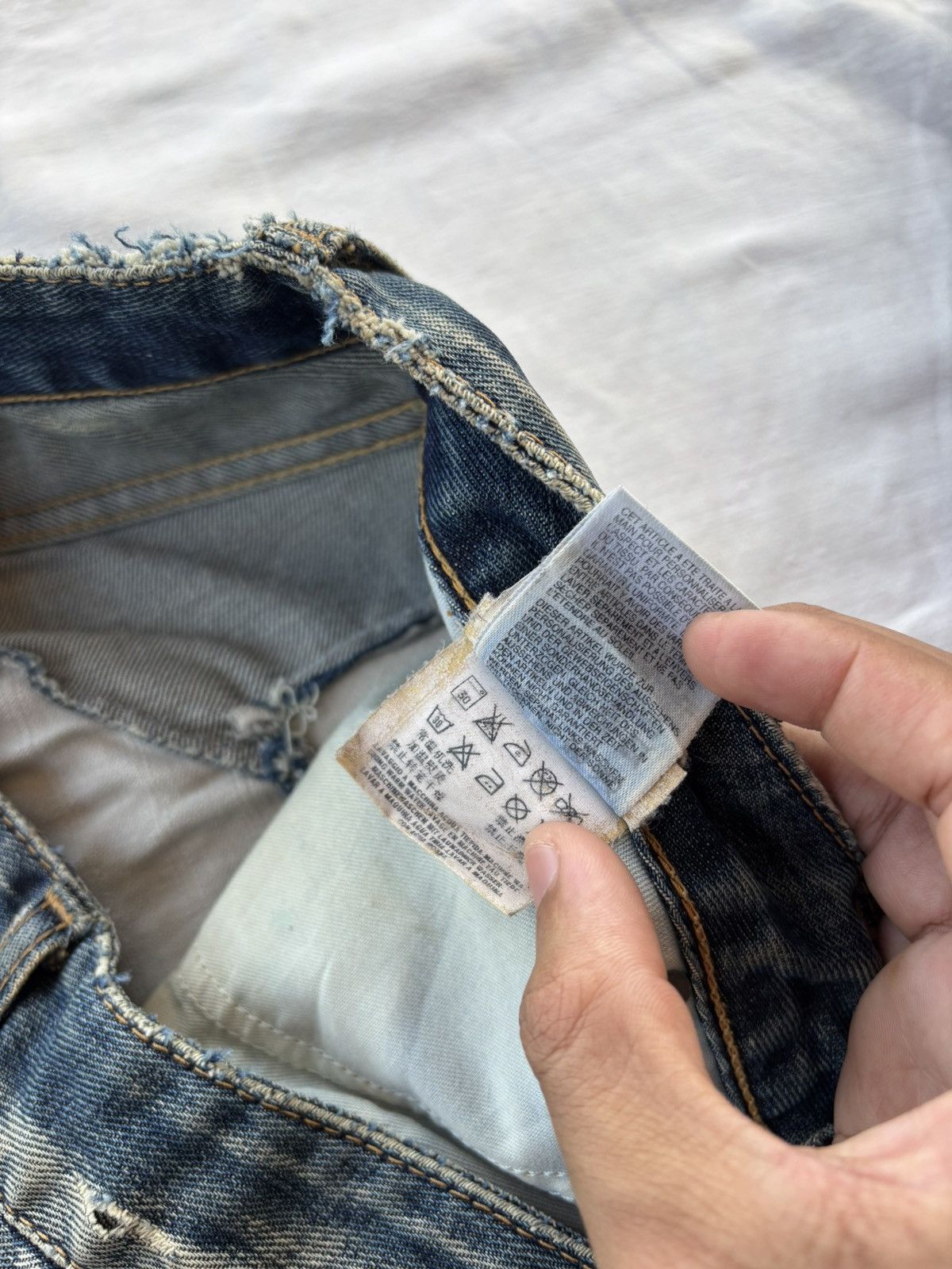 If Six Was Nine Flare Jeans Thrashed Distress REPLAY Bootcut Denim Jeans Size US 33 - 12 Thumbnail