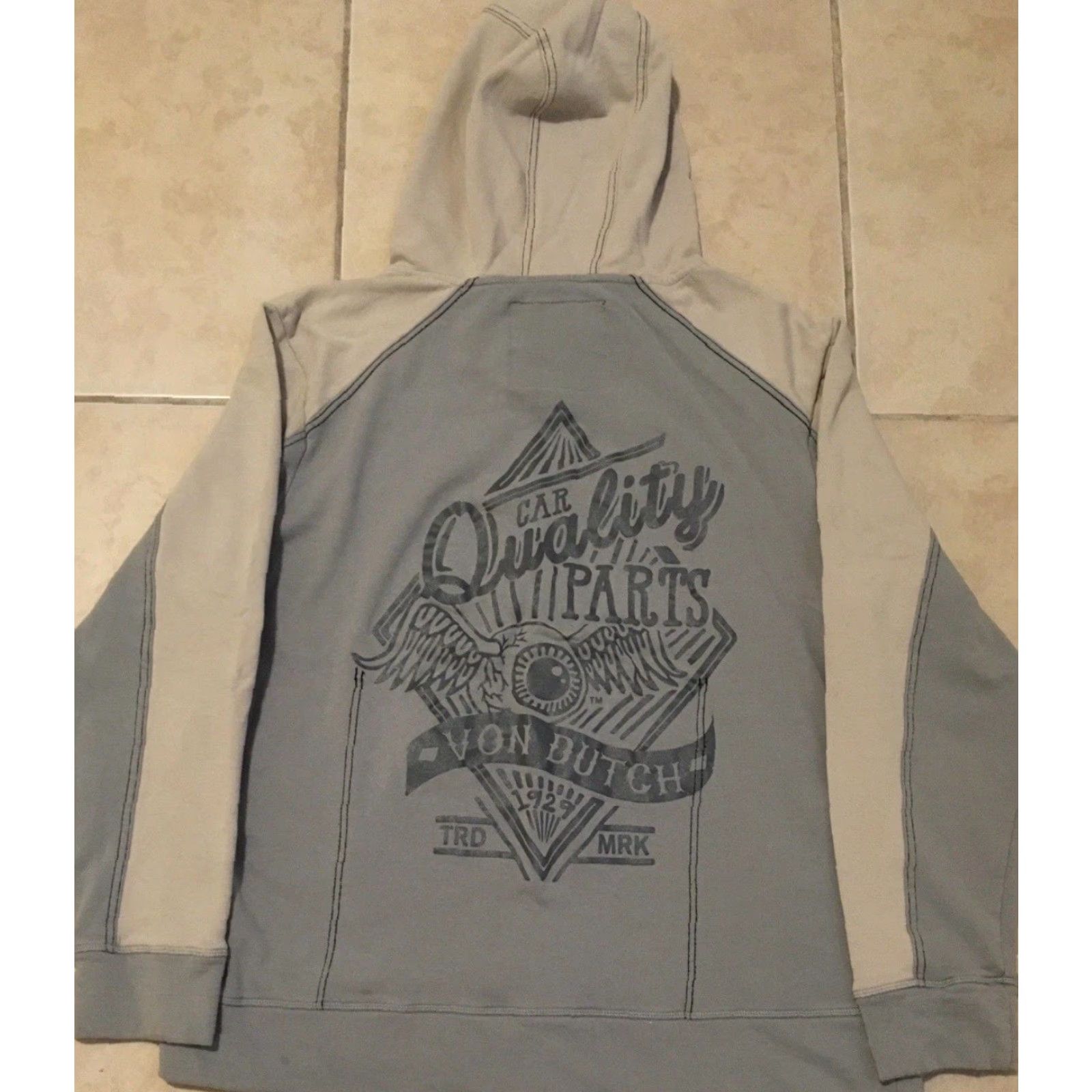 Vintage Vtg Von Dutch Car Parts Faded Zip Hoodie XL Designer Fashion Biker Grunge Y2K 90s Size US XL / EU 56 / 4 - 2 Thumbnail
