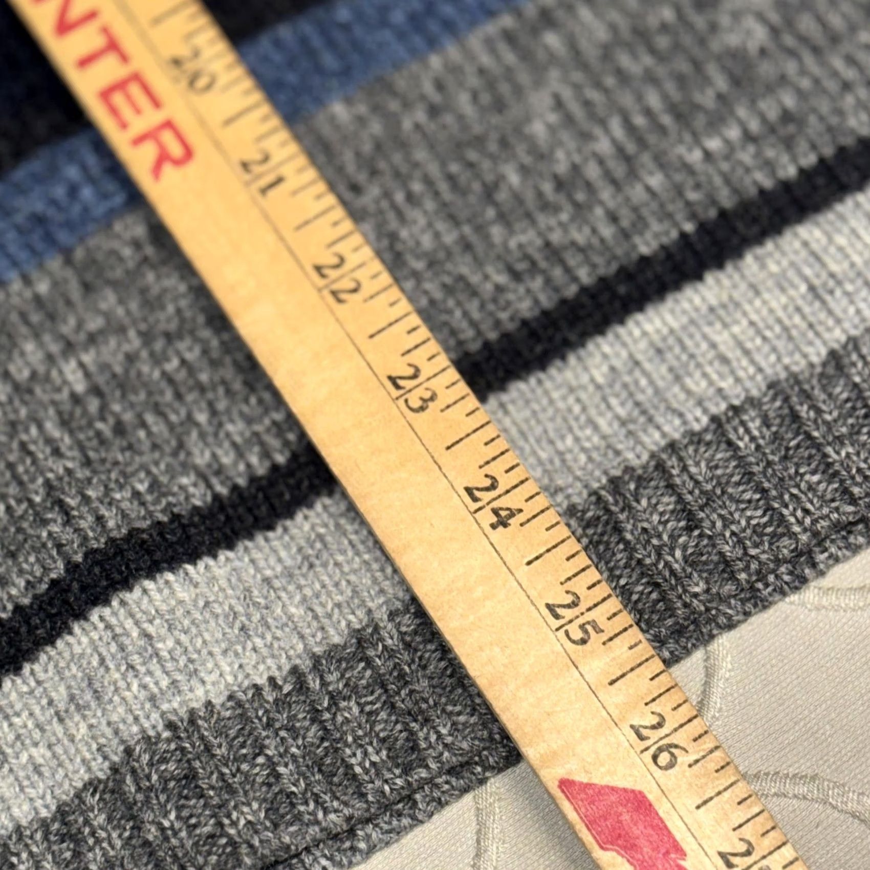 Banana Republic VINTAGE Banana Republic Sweater Mens M Gray Striped Half Zip Mock Neck 100% Wool Size US M / EU 48-50 / 2 - 7 Thumbnail