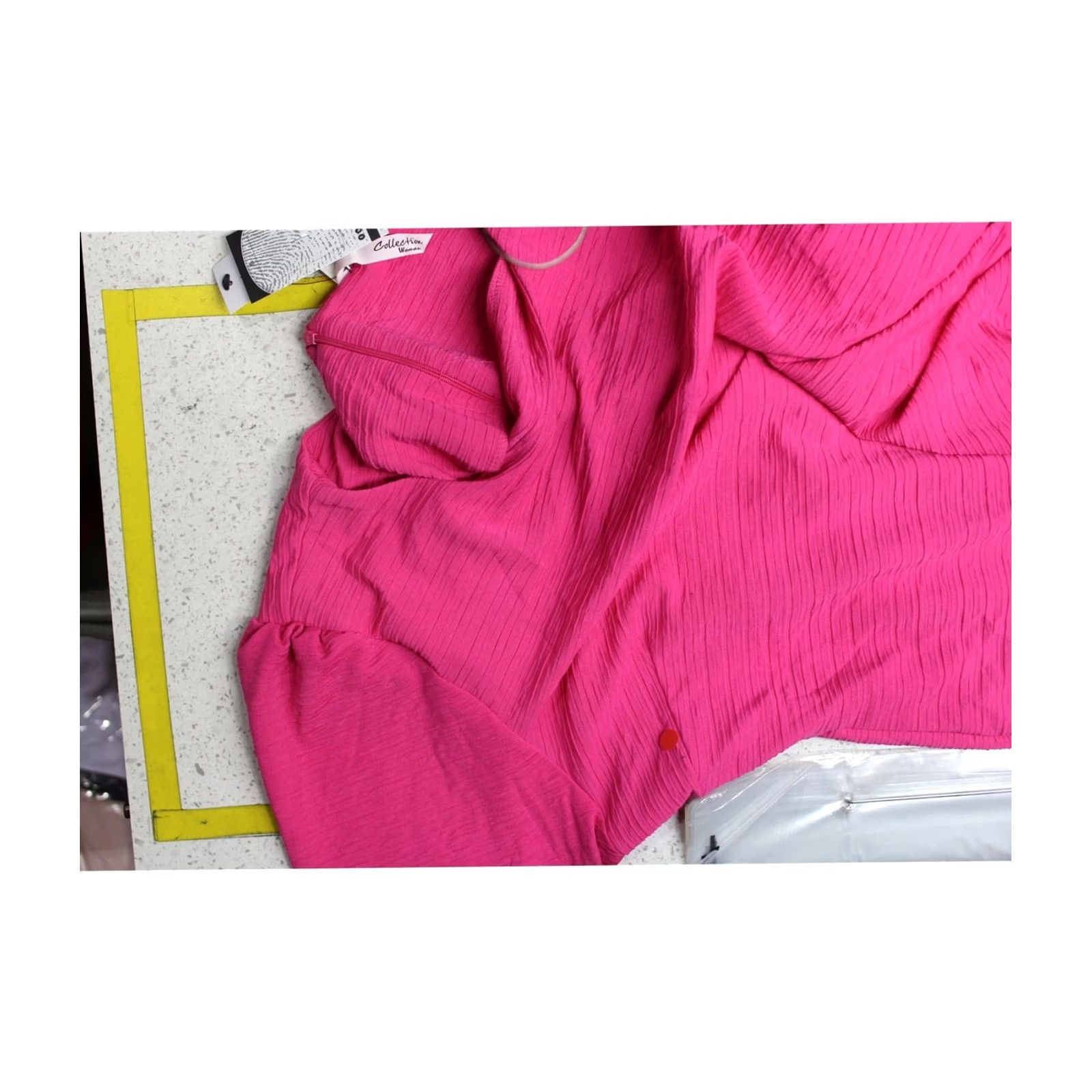 Vintage NY Collection Womens Textured Sheath Dress darkpink Plus Size 1X Size XL / US 12-14 / IT 48-50 - 2 Thumbnail