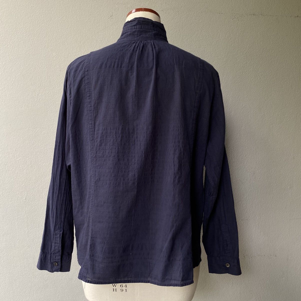 Issey Miyake Plantation Navy Textured Shirt Size XL / US 12-14 / IT 48-50 - 15 Thumbnail