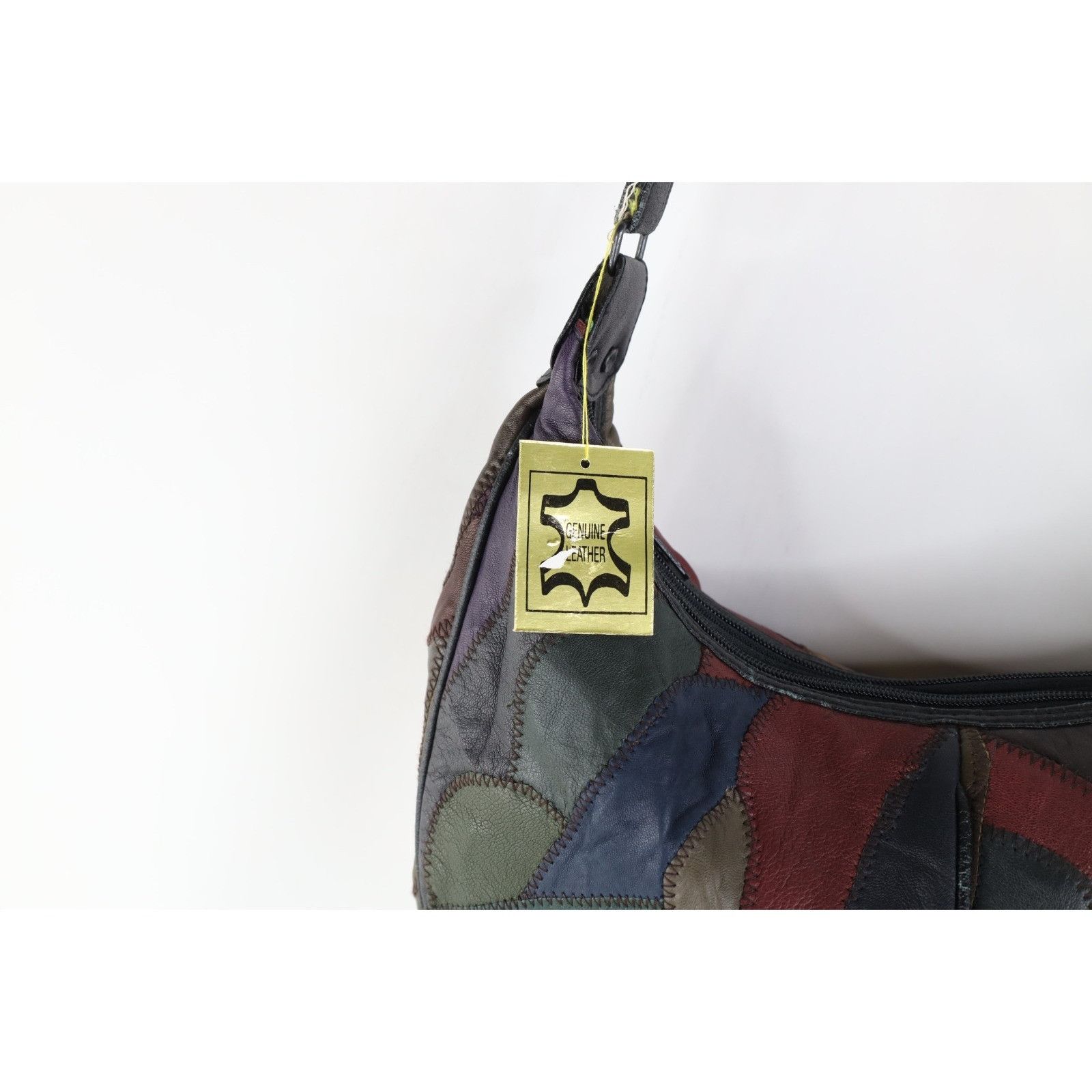 Vintage New Vintage 90s Babydoll Rainbow Patchwork Leather Purse Bag Size ONE SIZE - 2 Thumbnail