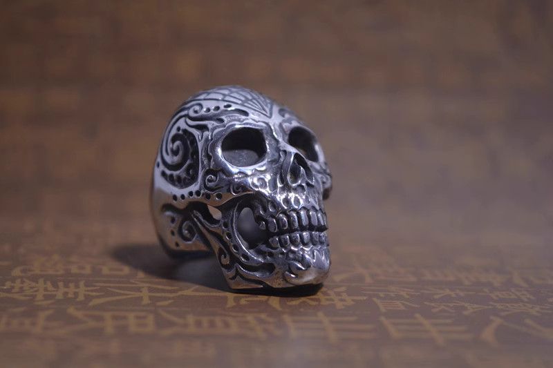 Jewelry Skull Rare Jewelry Rings Open Size Chrome Ring (Size 7-13) Size ONE SIZE - 2 Thumbnail
