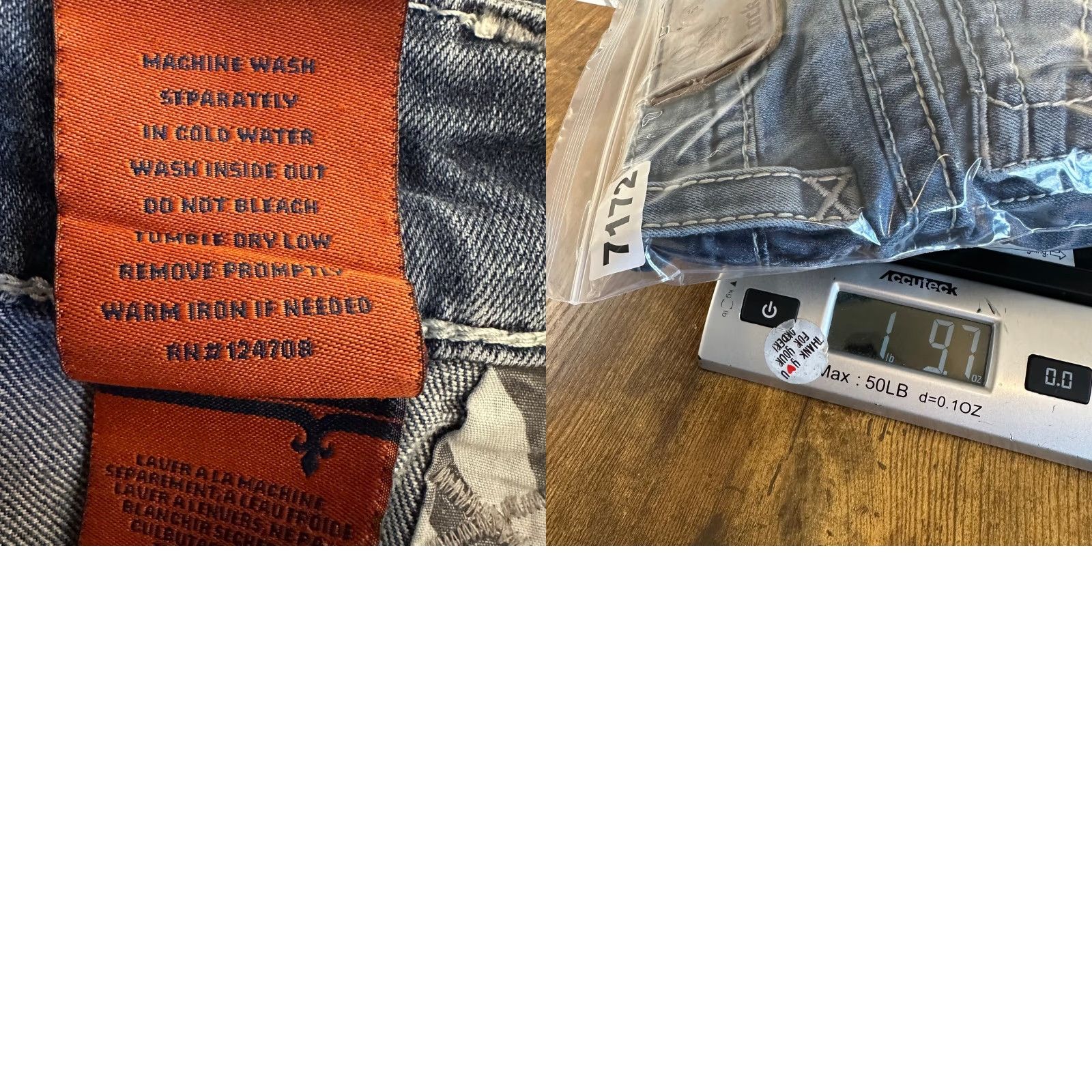 Vintage Rock Revival Jeans 34 Men Straight Denim Blue 5-Pocket Embroidered Distressed Logo Patch Leather Ride Biker Mid Lift 32 Inseam Mens Size US 34 / EU 50 - 10 Thumbnail