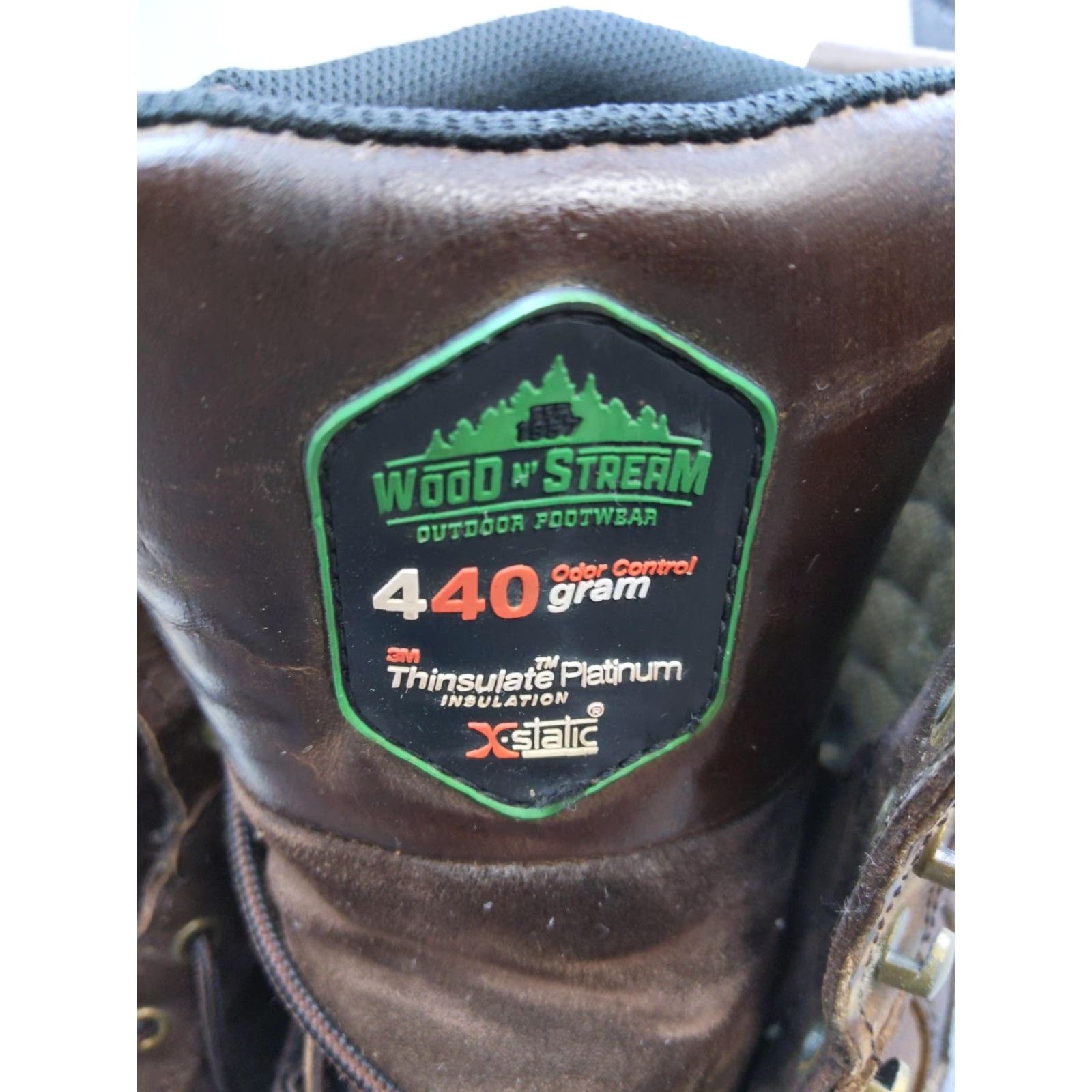 Vibram Wood N' Stream Snow Boots Mens 12 45 Brown Leather Waterproof Thinsulate Vibram Size US 12 / EU 45 - 3 Thumbnail