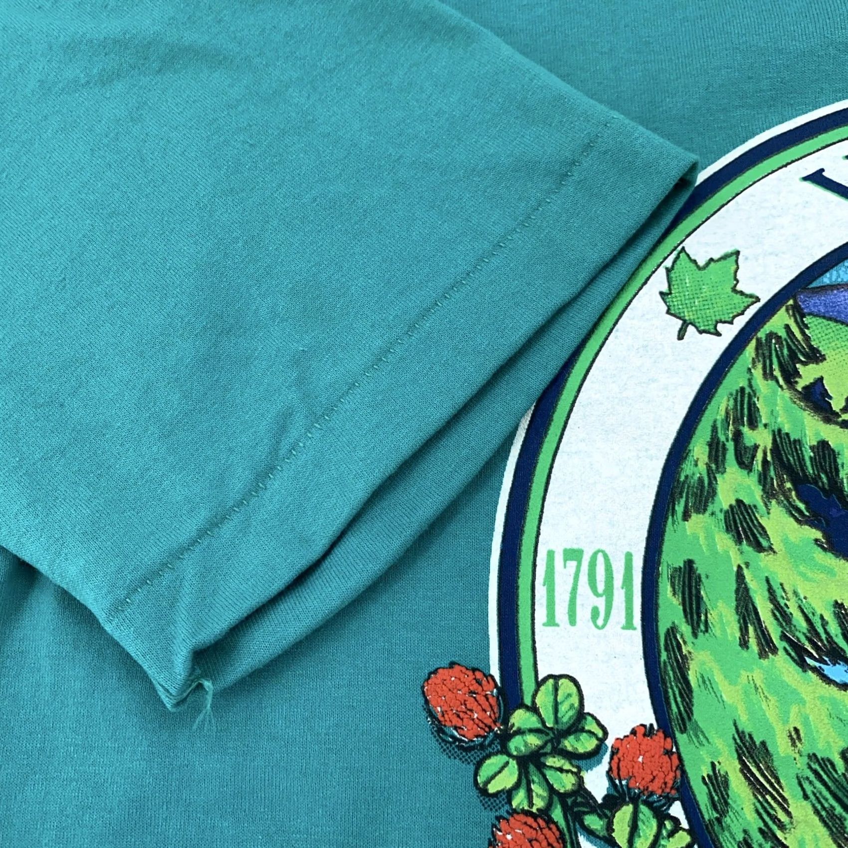 Hanes VINTAGE Vermont Bicentennial Shirt Mens L Green USA 90s Nature Mountain Hanes Shirt Mens L Green 90s Patriotic Graphic Print CTN Size US L / EU 52-54 / 3 - 3 Thumbnail