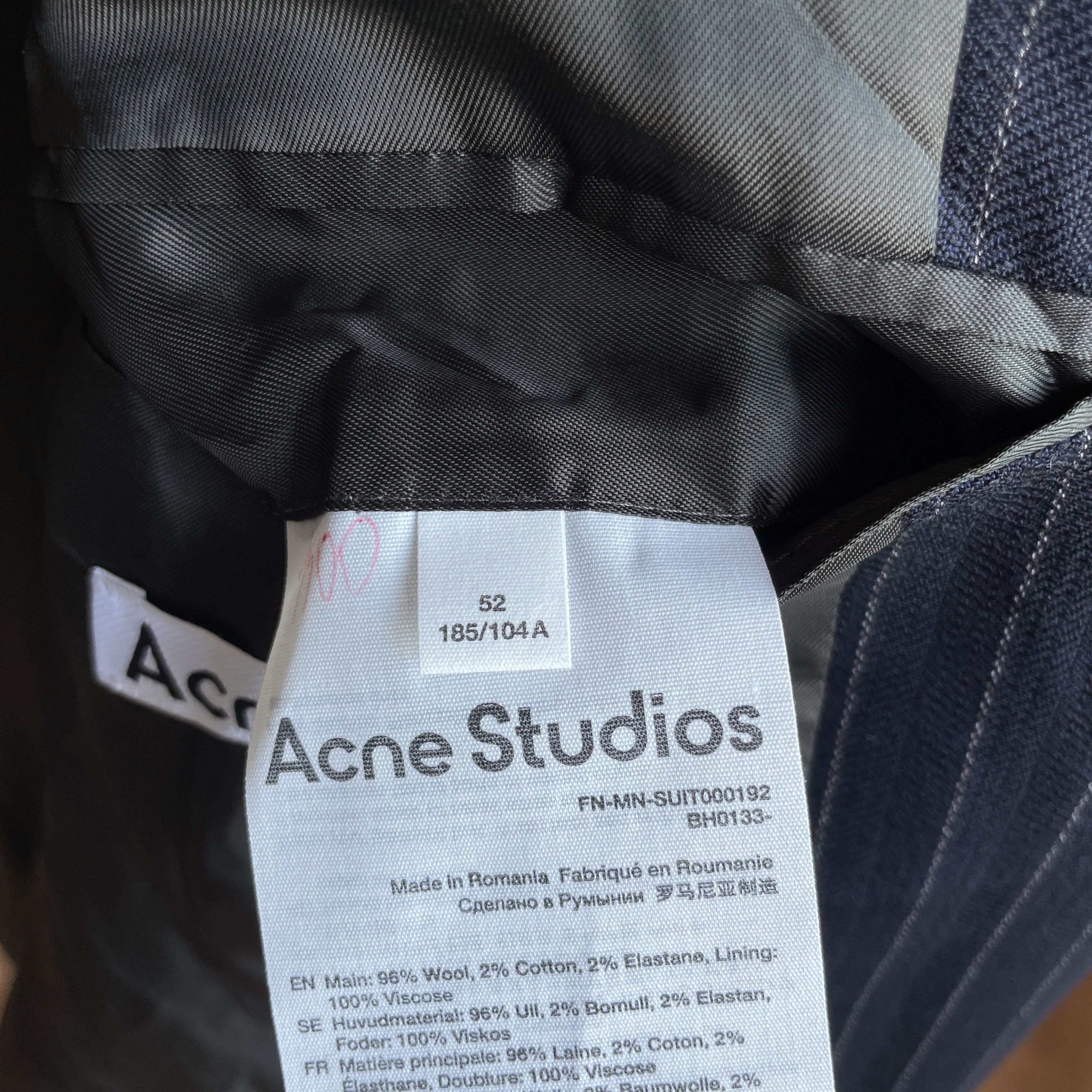Acne Studios Acne Studios Pinstripe Navy Suit Jacket Blazer Size EUR 52 Size 42R - 9 Thumbnail
