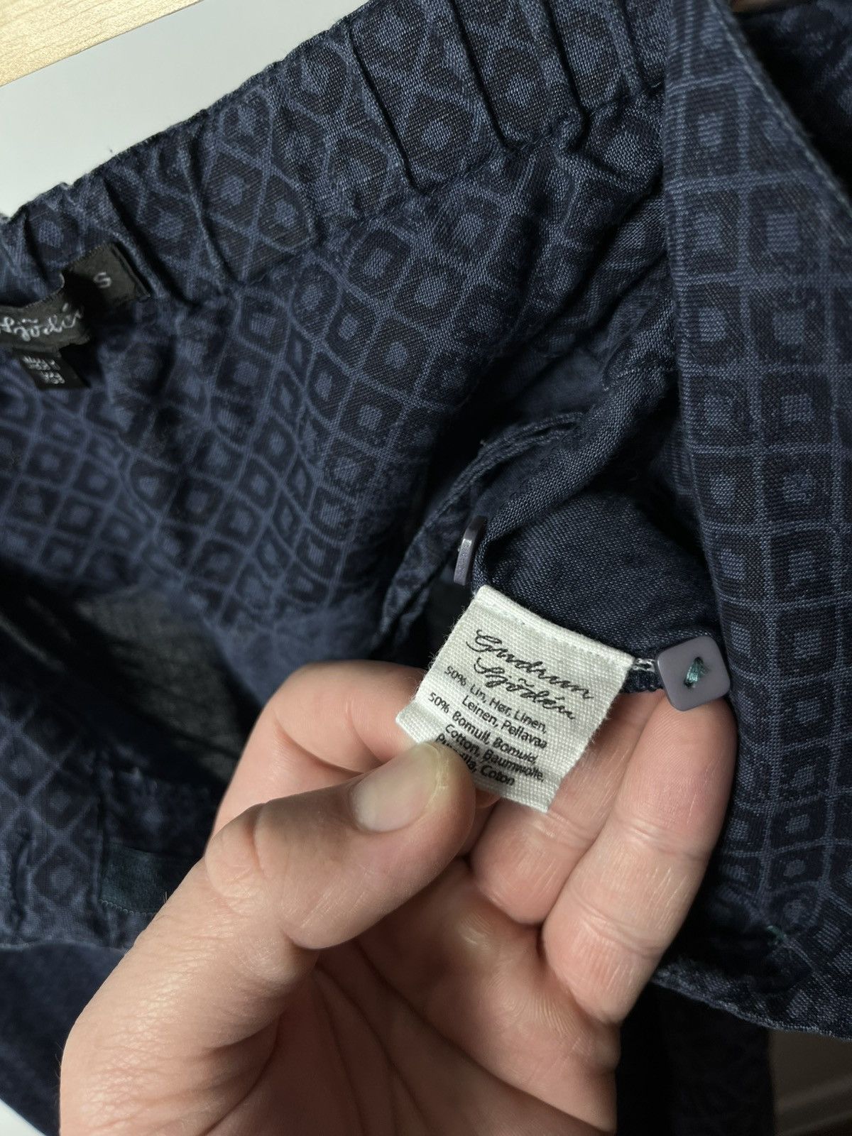 Other Gudrun Sjoden Wide Leg Linen Cotton Pants Navy Patterned S Size 27" / US 4 / IT 40 - 8 Thumbnail