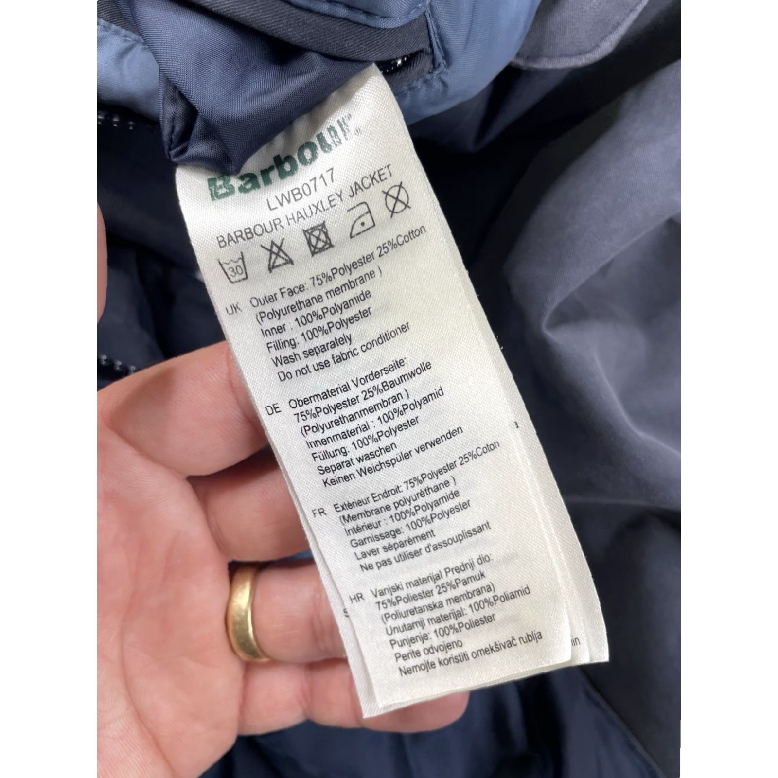 Barbour VINTAGE Barbour Jacket Blue Women Barbour Hauxley Parka Coat Insulated Waterproof Windproof All Seasons Full Zip Pockets 6 US 6 Size M / US 6-8 / IT 42-44 - 6 Thumbnail
