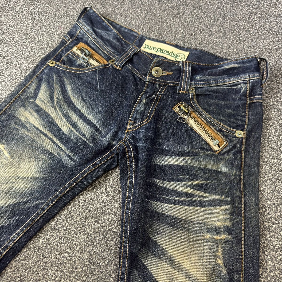 Le Grande Bleu (L.G.B.) Flared Whisker Pure Paradise Distressed Jeans Y2k Archive Size US 28 / EU 44 - 3 Thumbnail