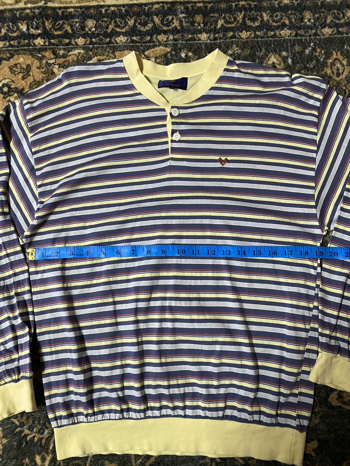 Japanese Brand × Vintage Vintage Mario Valentino Striped Long Sleeve Size US M / EU 48-50 / 2 - 8 Thumbnail