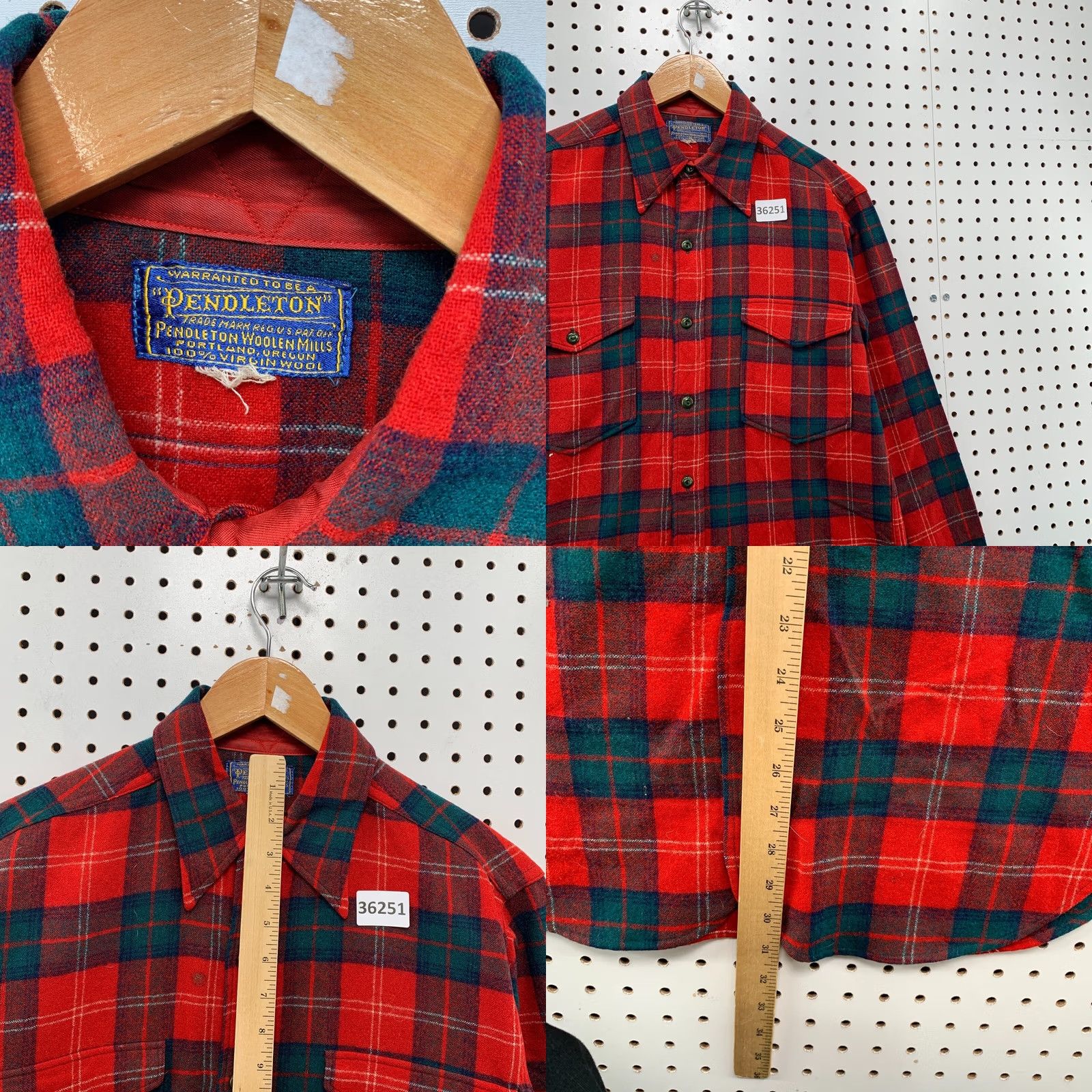 Pendleton Vintage Pendleton Shirt Mens Large Red Plaid Wool Long Sleeve Button Made USA Size US L / EU 52-54 / 3 - 8 Thumbnail