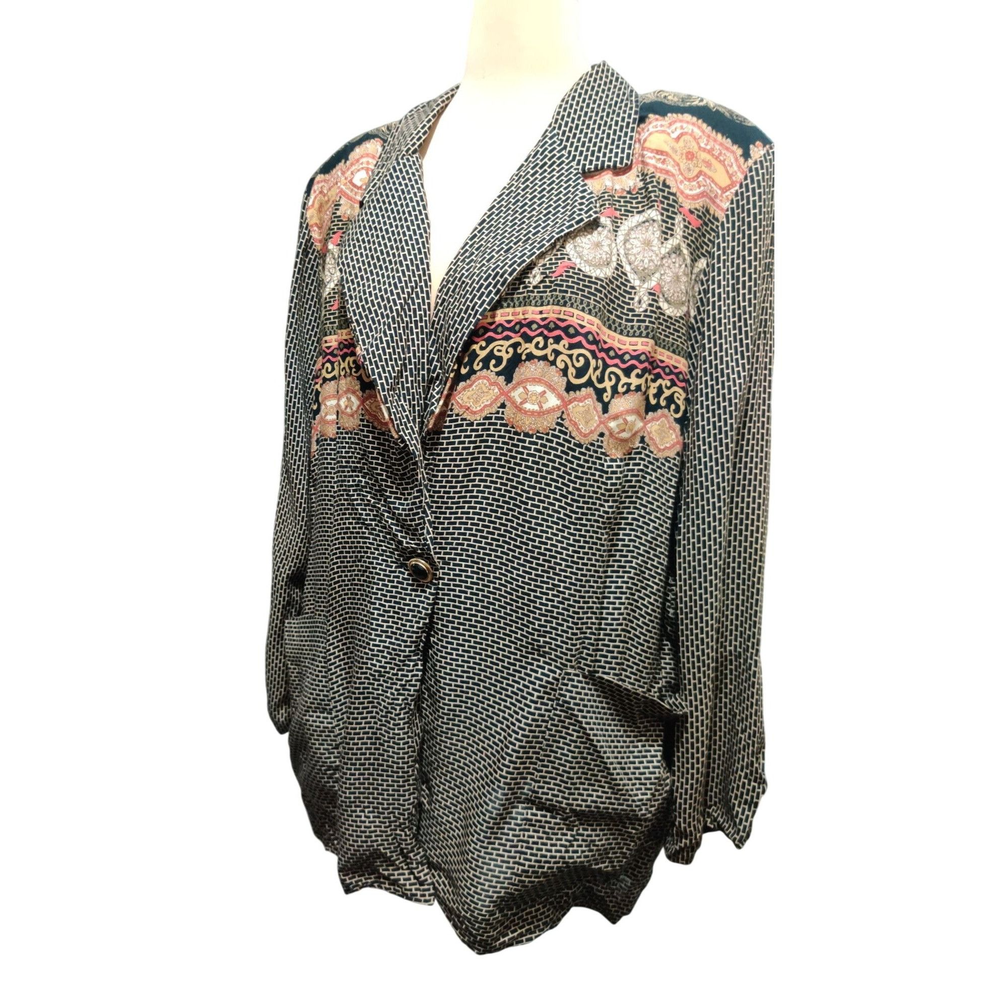 Vintage Vintage Kensington Square Plus Size 2X Black Baroque Graphic Size XXL / US 16-18 / IT 52-54 - 10 Thumbnail