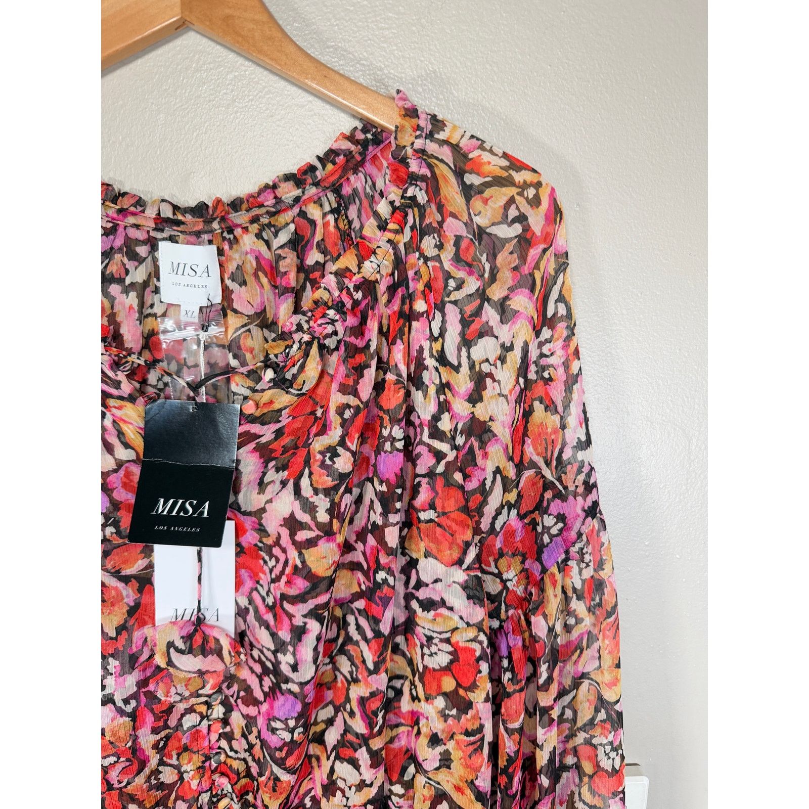 MISA Los Angeles NWT Misa Los Angeles Celina Red Fire Flora Dress Size XL Size XL / US 12-14 / IT 48-50 - 5 Thumbnail