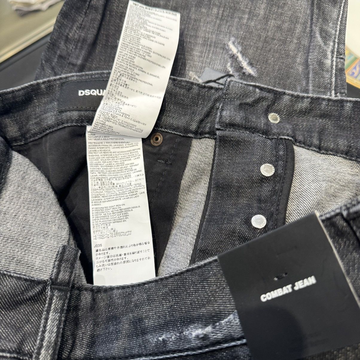 Dsquared2 NWT Dark Wash Distressed Cropped Jeans - BLACK, 46 Size US 30 / EU 46 - 5 Thumbnail