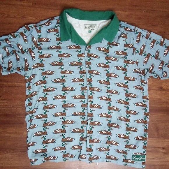 Bogey Boys Bogey Boys Ducks Pattern Golf Button Shirt Collar Size US XL / EU 56 / 4 - 2 Thumbnail