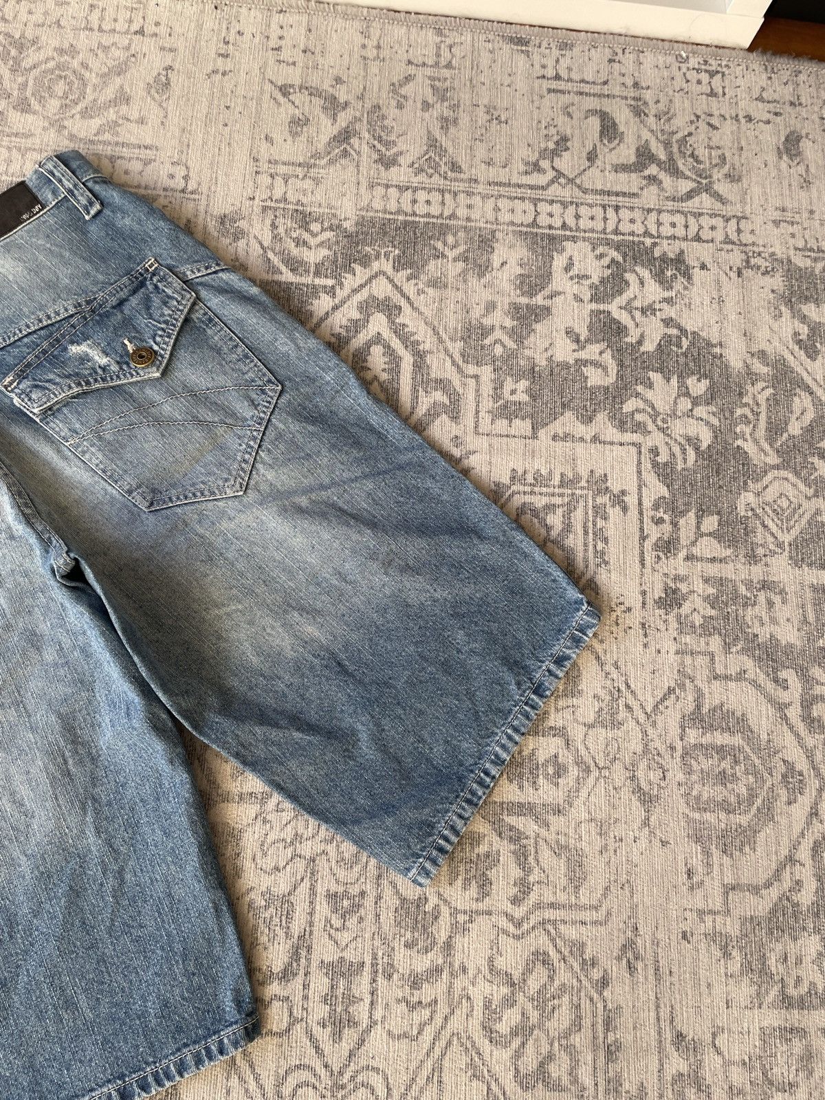 Vintage Vintage Double Knee Shorts Faded Denim Jorts Washed Baggy Size US 32 / EU 48 - 6 Thumbnail