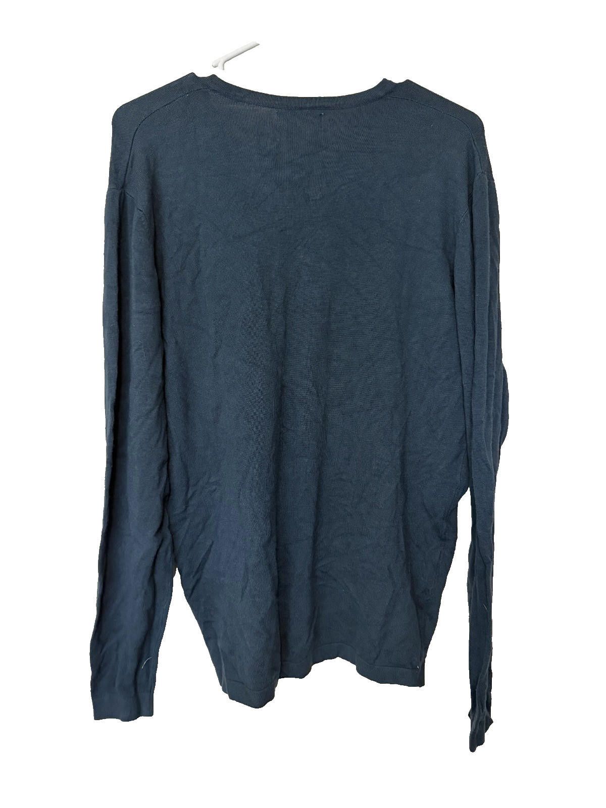 Zara Zara Man Blue V Neck Pullove Sweater Mens XL Size US XL / EU 56 / 4 - 3 Thumbnail