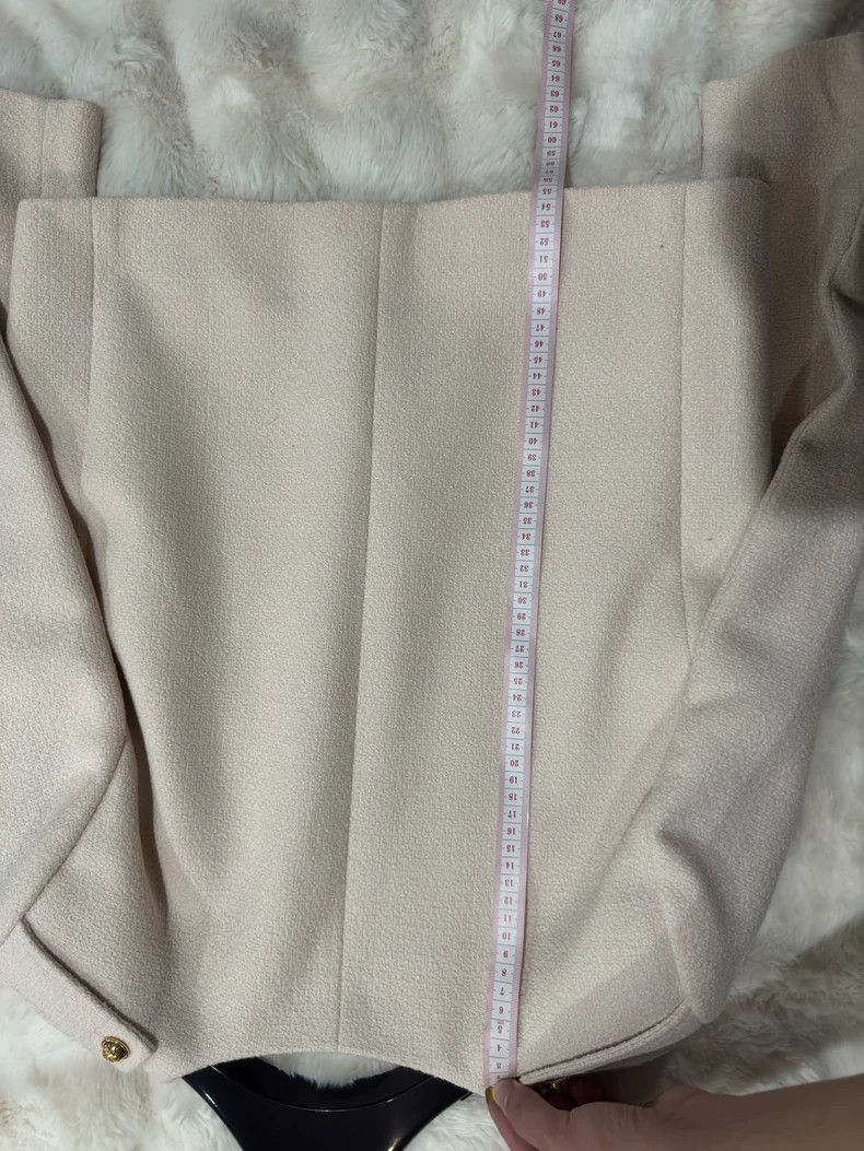 Celine CELINE size 38 White gold double-breasted wool jacket coat Size M / US 6-8 / IT 42-44 - 9 Thumbnail