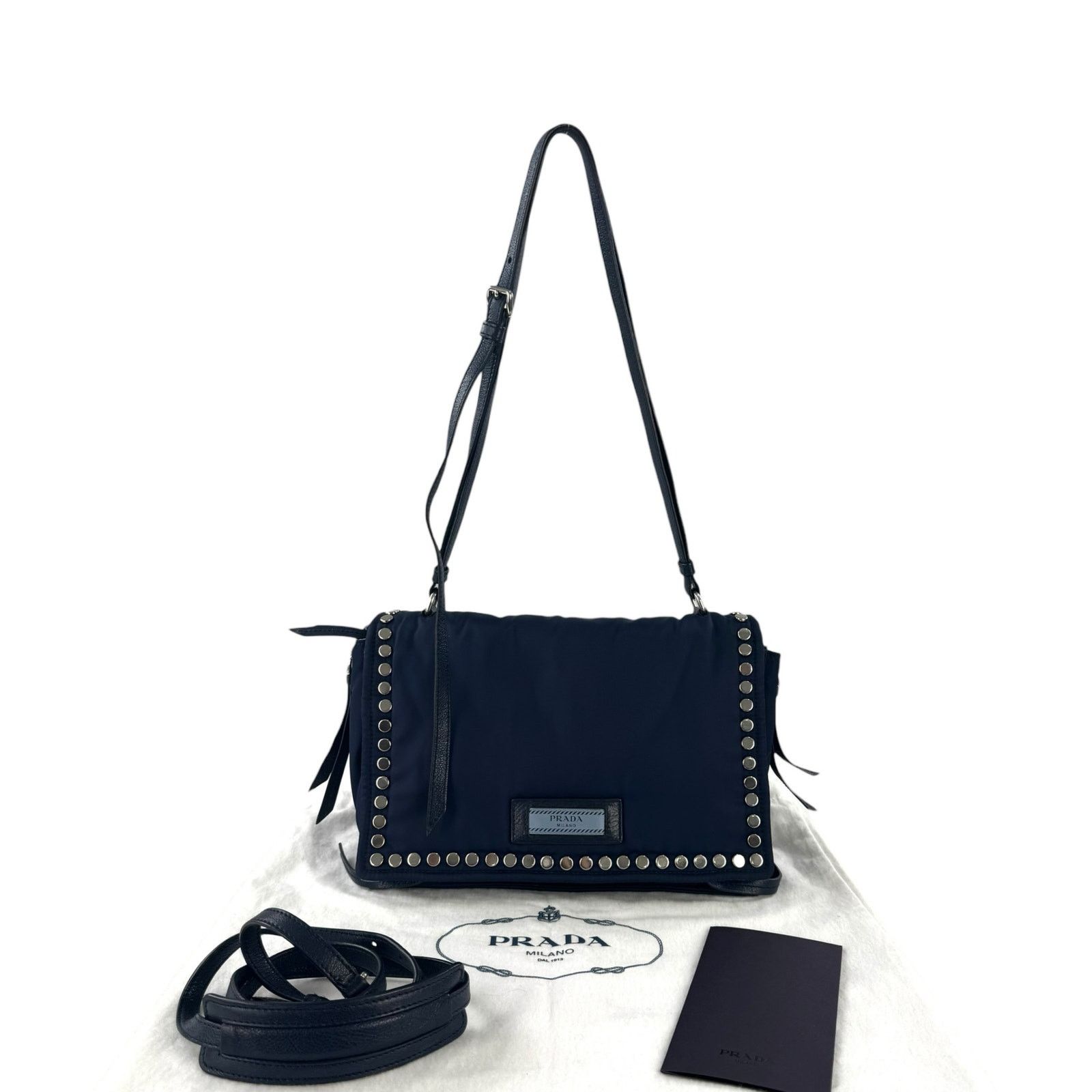 Prada Prada Studded Nylon Shoulder Bag Size ONE SIZE - 4 Thumbnail