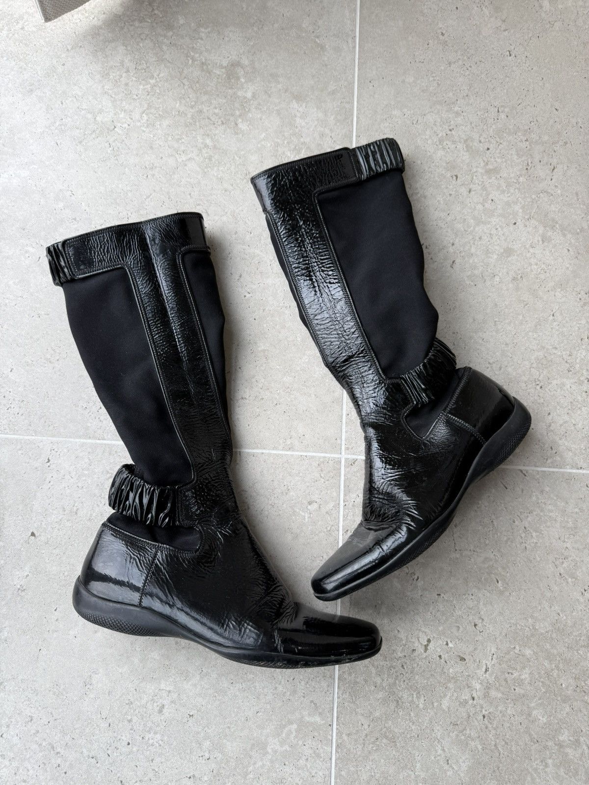 PRADA Linea Rossa ロングブーツ Prada Prada AW99 Linea Rossa Sports Knee Boots | Grailed