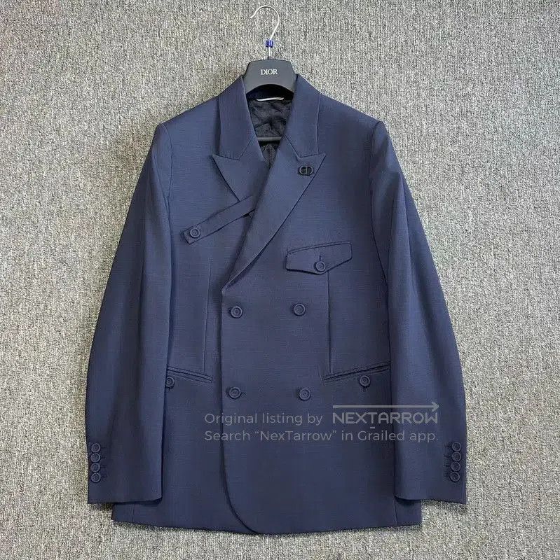 Dior Dior Men's Long Sleeve Blue Wool Embroidered Coat . Size US M / EU 48-50 / 2 - 1 Thumbnail