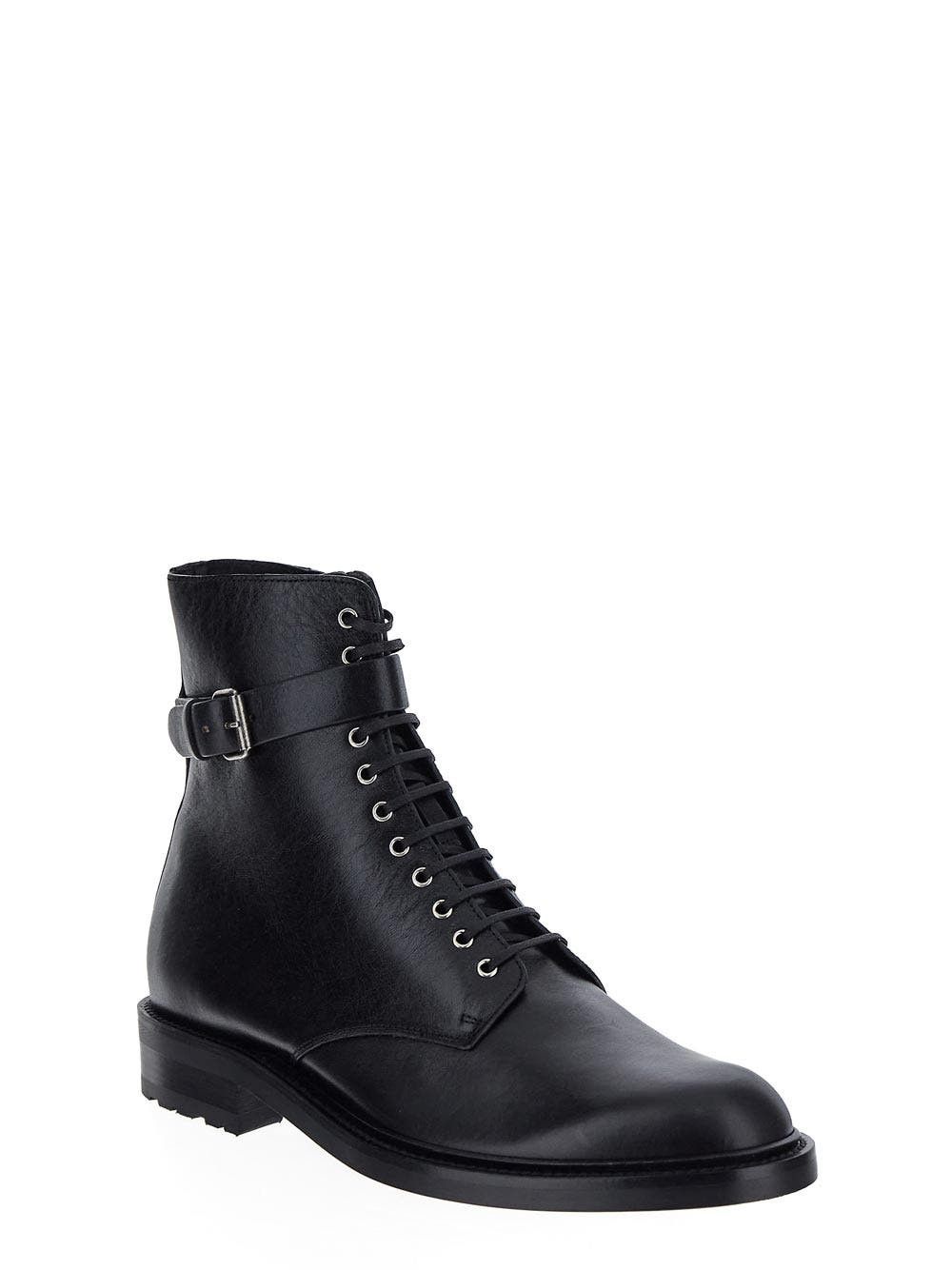 Saint Laurent Paris o1bcso1str0125 Army Boots In Smooth Leather in Black Size US 8.5 / EU 41-42 - 3 Thumbnail