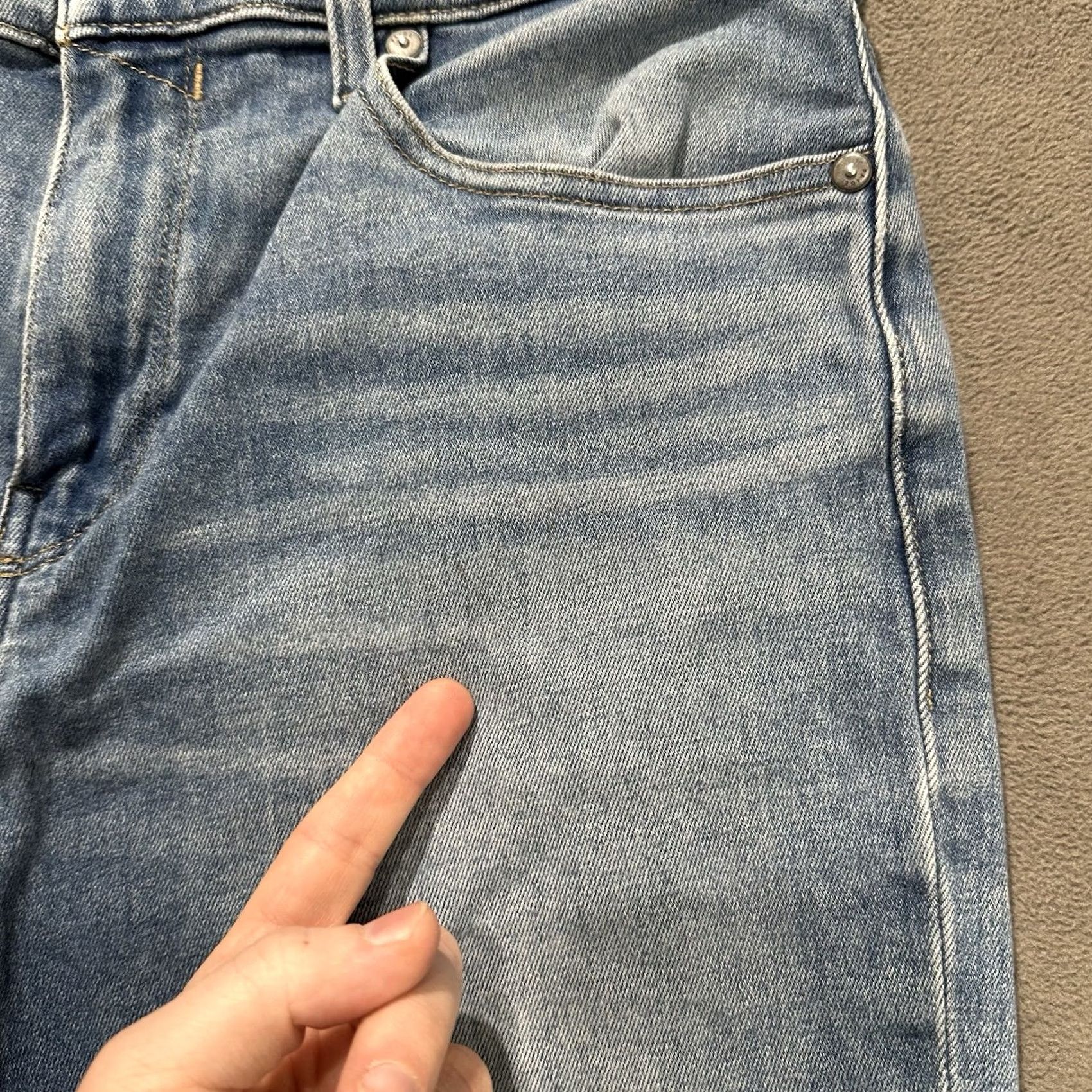 Paige Paige Federal Jeans Men 32 Blue Denim Slim Straight Stretch 5-Pocket Solid Light Wash Size US 32 / EU 48 - 6 Thumbnail