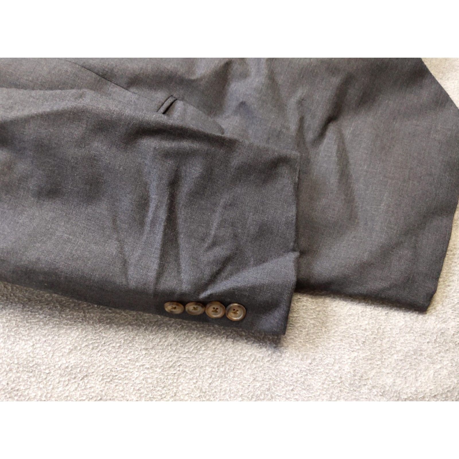 Lands' End Lands' End Blazer Mens 46 Regular Gray 100% Wool Coat Classic Office Suit Jacket Size 46R - 3 Thumbnail