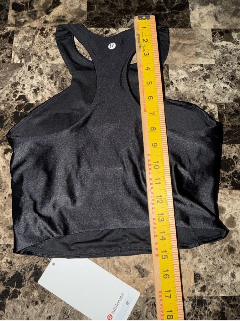 Lululemon LULULEMON SATIN SHINE TANK TOP B/C CUP WORDMARK BLACK SIZE 2 Size XS / US 0-2 / IT 36-38 - 5 Thumbnail