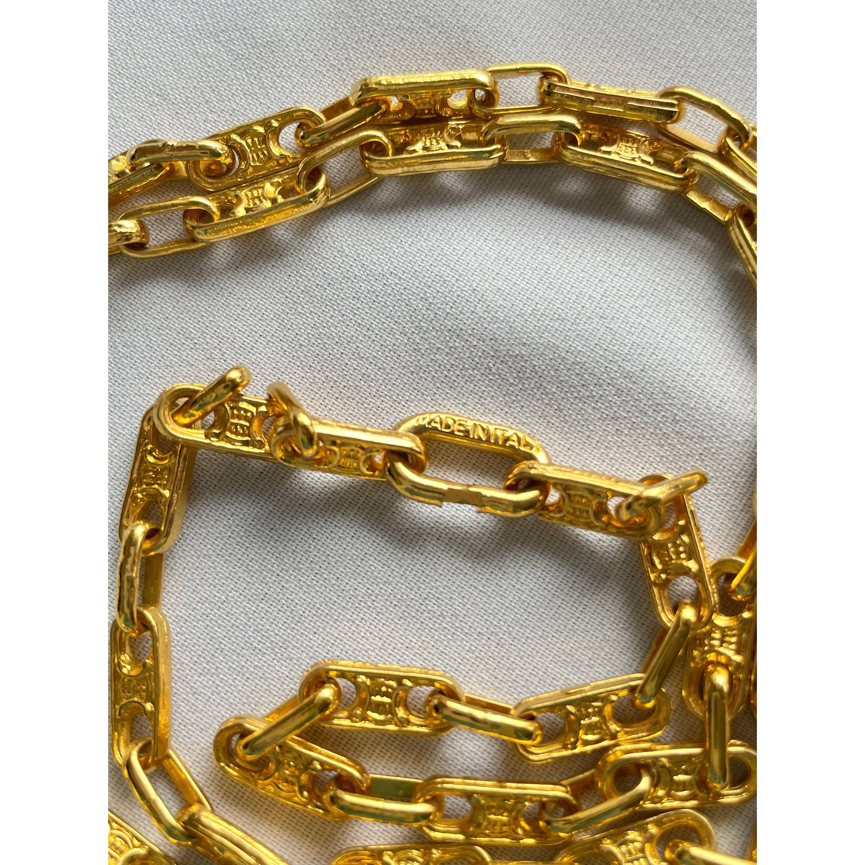 Celine Vintage Celine golden long necklace with triomphe logo Size ONE SIZE - 7 Thumbnail