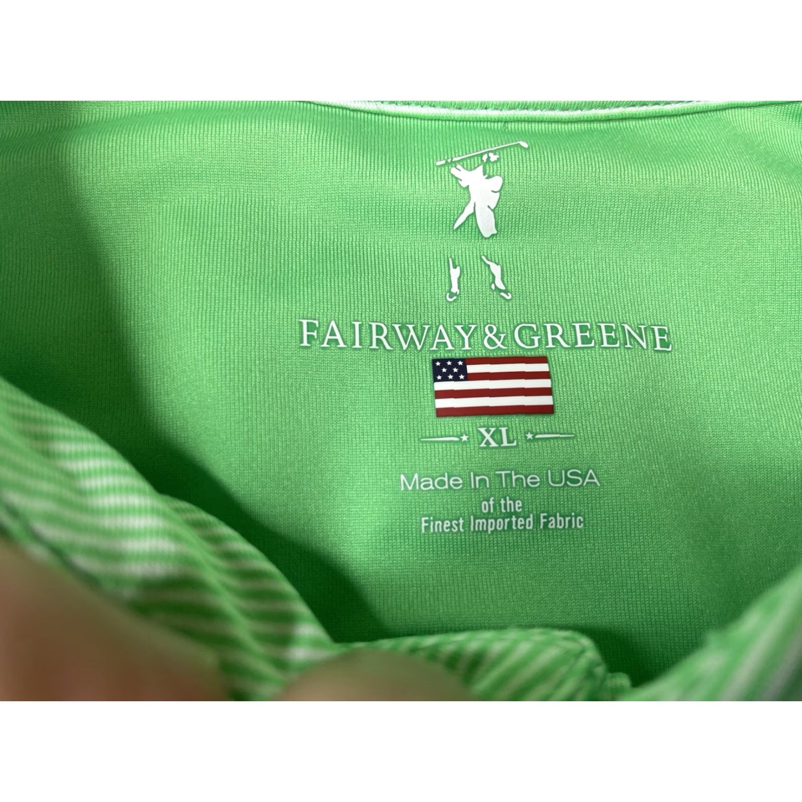 Vintage Fairway & Greene Polo Shirt Mens XL Golf Polo Striped Performance Moisture Wicking Short Sleeve Green Size US XL / EU 56 / 4 - 3 Thumbnail