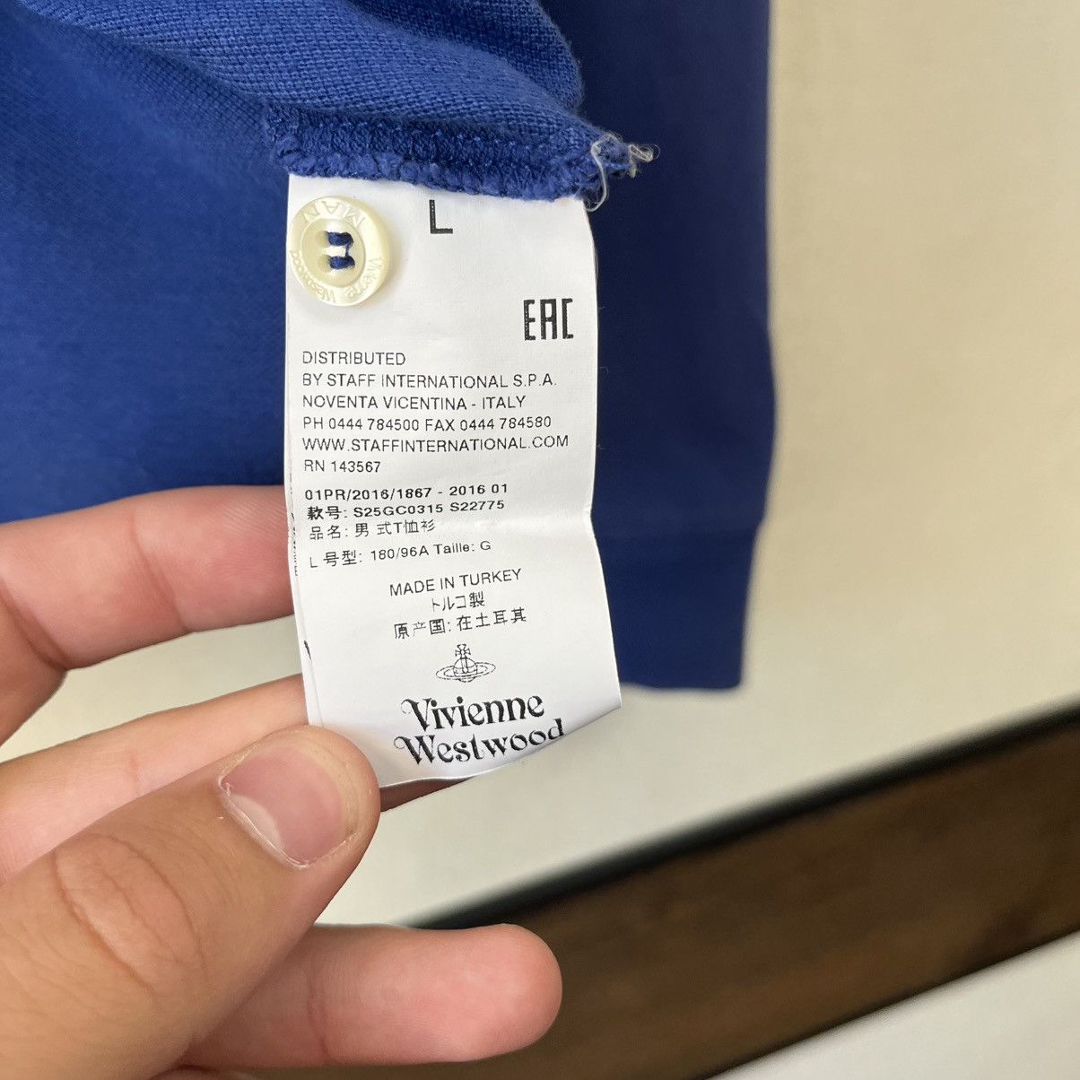 Vivienne Westwood VINTAGE VIVIENNE WESTWOOD POLO LONG SLEEVE BLUE Size US L / EU 52-54 / 3 - 6 Thumbnail
