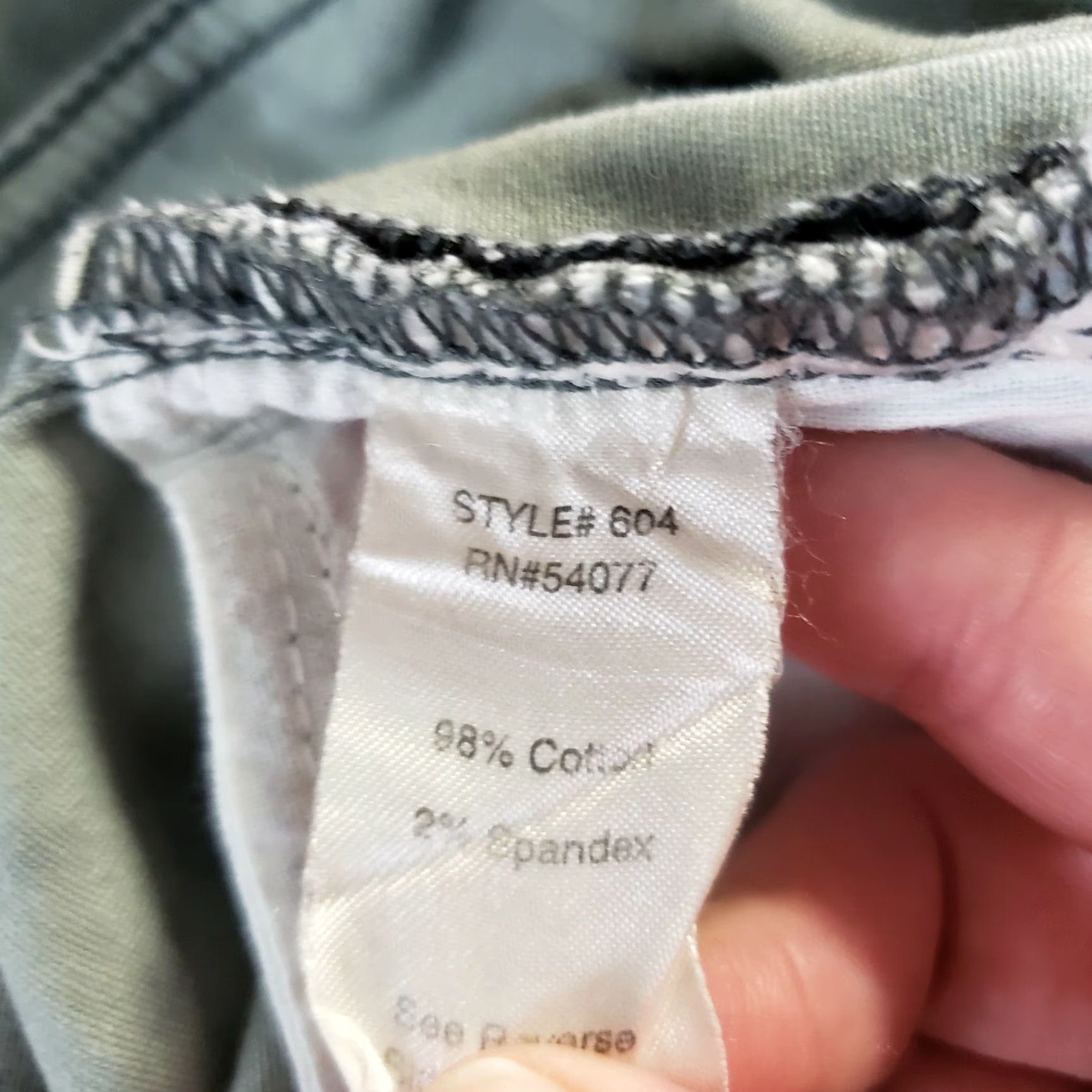 Vintage CAbi 604 Womens Modern Camo Skinny Jeans Sz 2 Gray Blue Low Rise Denim Cotton Blend Inseam 30 Womens Size 26" / US 2 / IT 38 - 7 Thumbnail