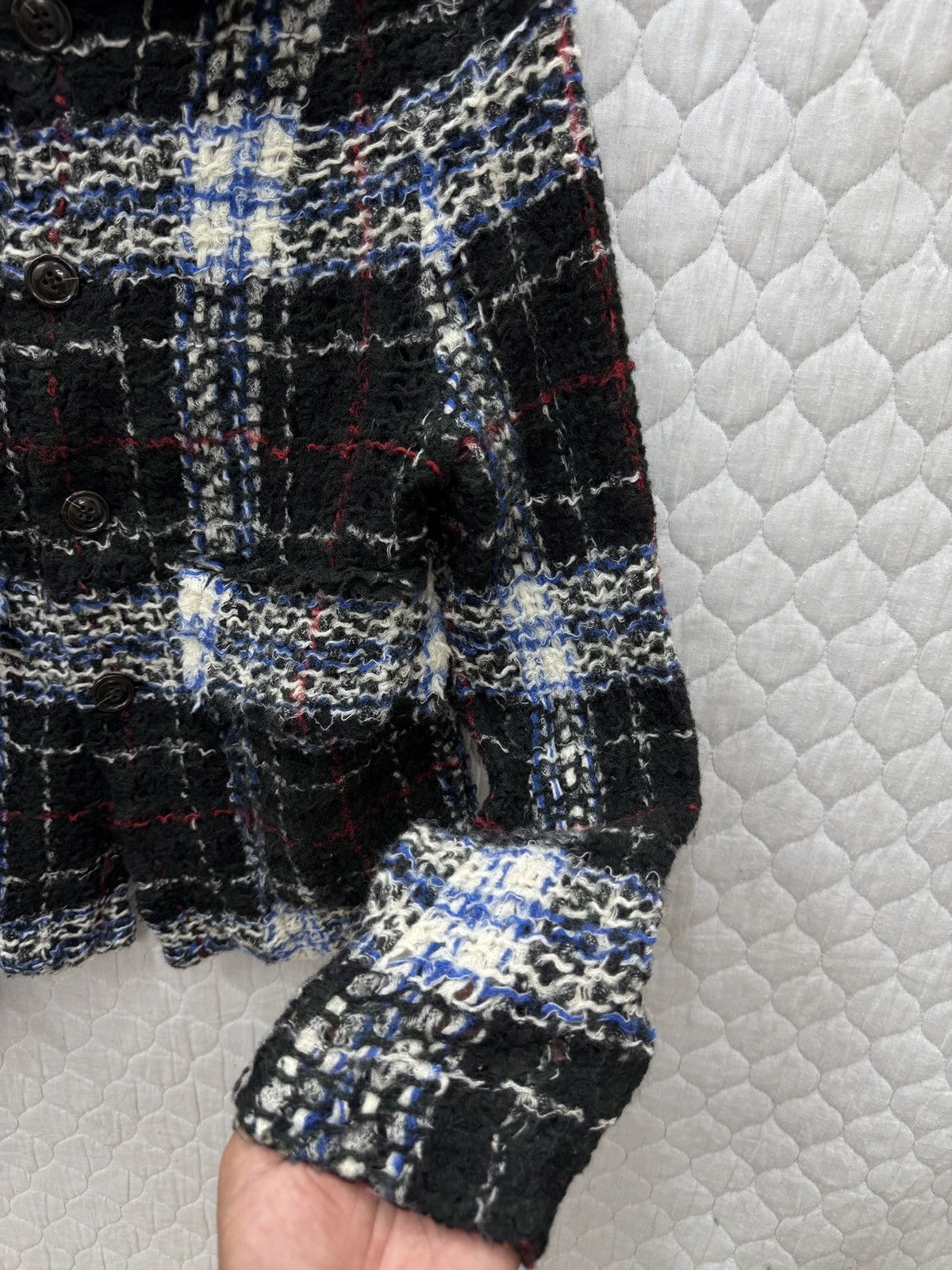 Issey Miyake 🔥🔥🔥ARCHIVE ISSEY MIYAKE SUNAO KUWAHARA TWEED KNIT JACKET Size S / US 4 / IT 40 - 6 Thumbnail