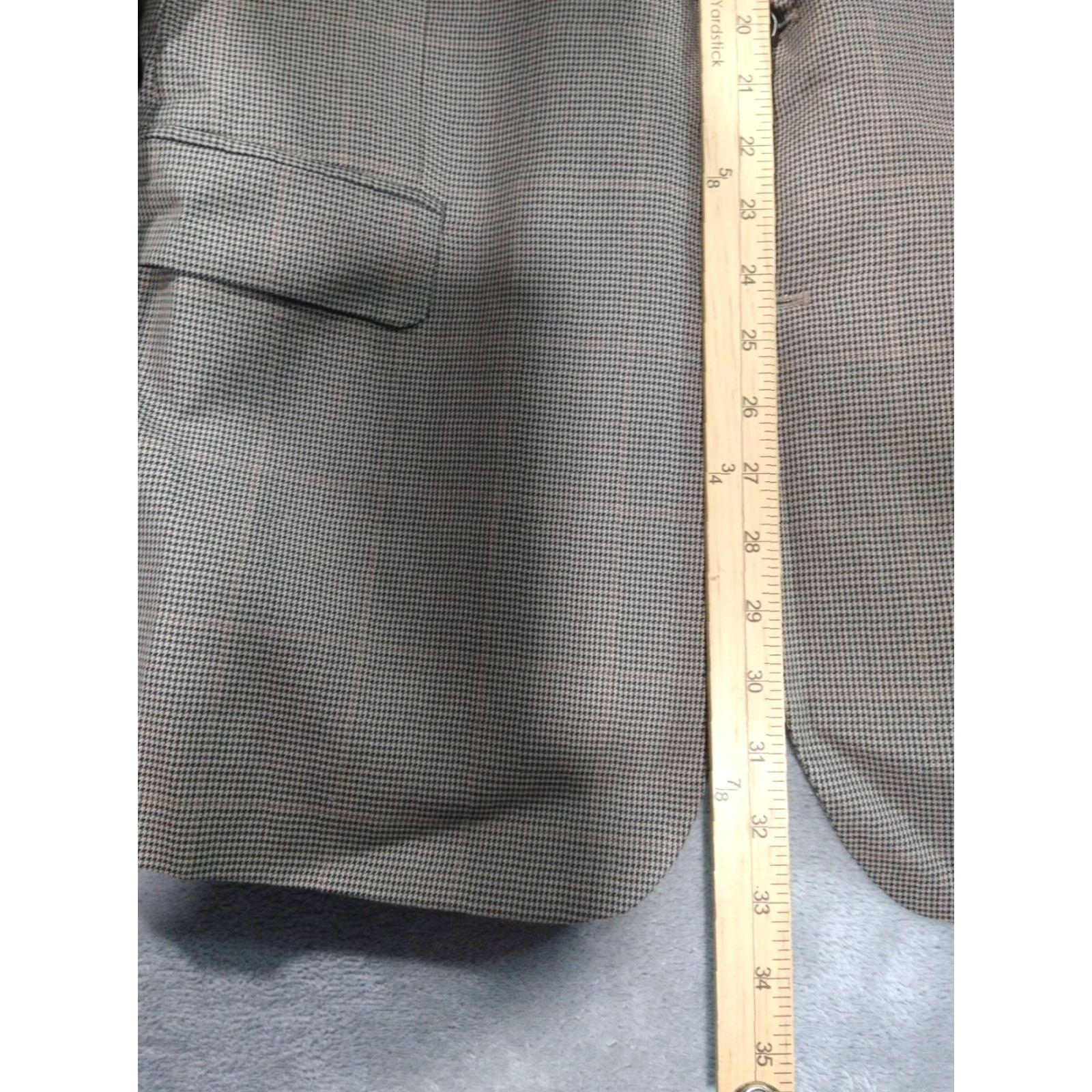 Brooks Brothers Brooks Brothers Blazer Mens 44R Brown Houndstooth Plaid 2 Button Wool Tweed Notch Lapel Single-Breasted Size 44R - 3 Thumbnail