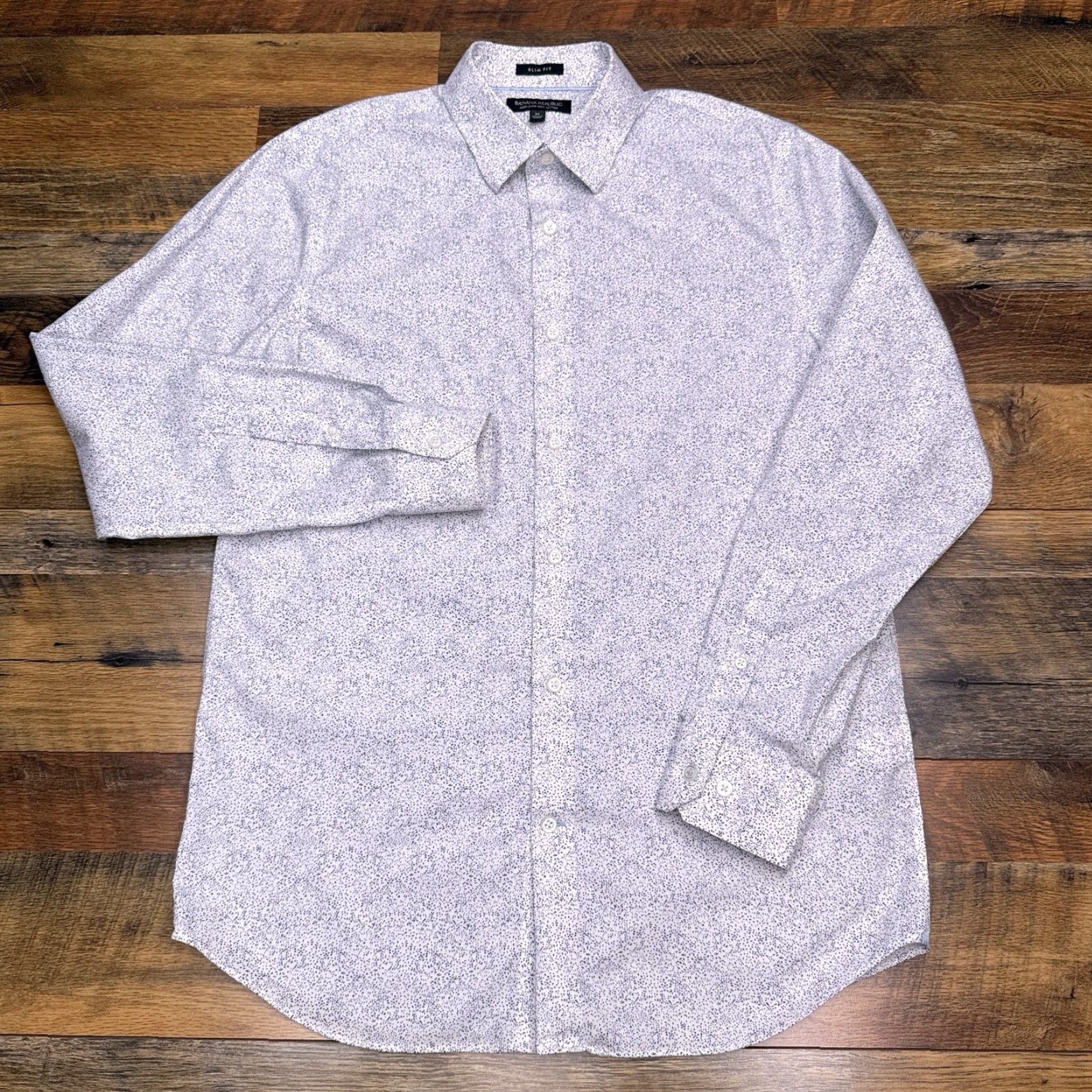 Banana Republic Banana Republic Slim Fit Shirt Mens Medium Button Up Non Iron Spotted Size US M / EU 48-50 / 2 - 2 Thumbnail