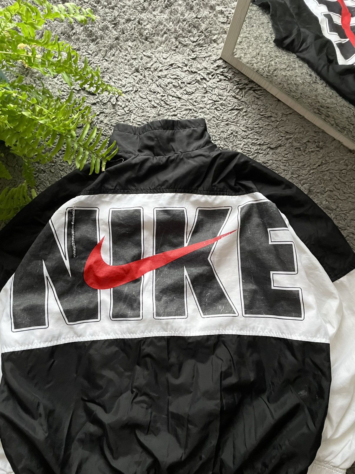 Nike × Vintage 90s Nike Vintage Light Jacket Streetwear Big Logo Swoosh Y2k Size US S / EU 44-46 / 1 - 9 Thumbnail
