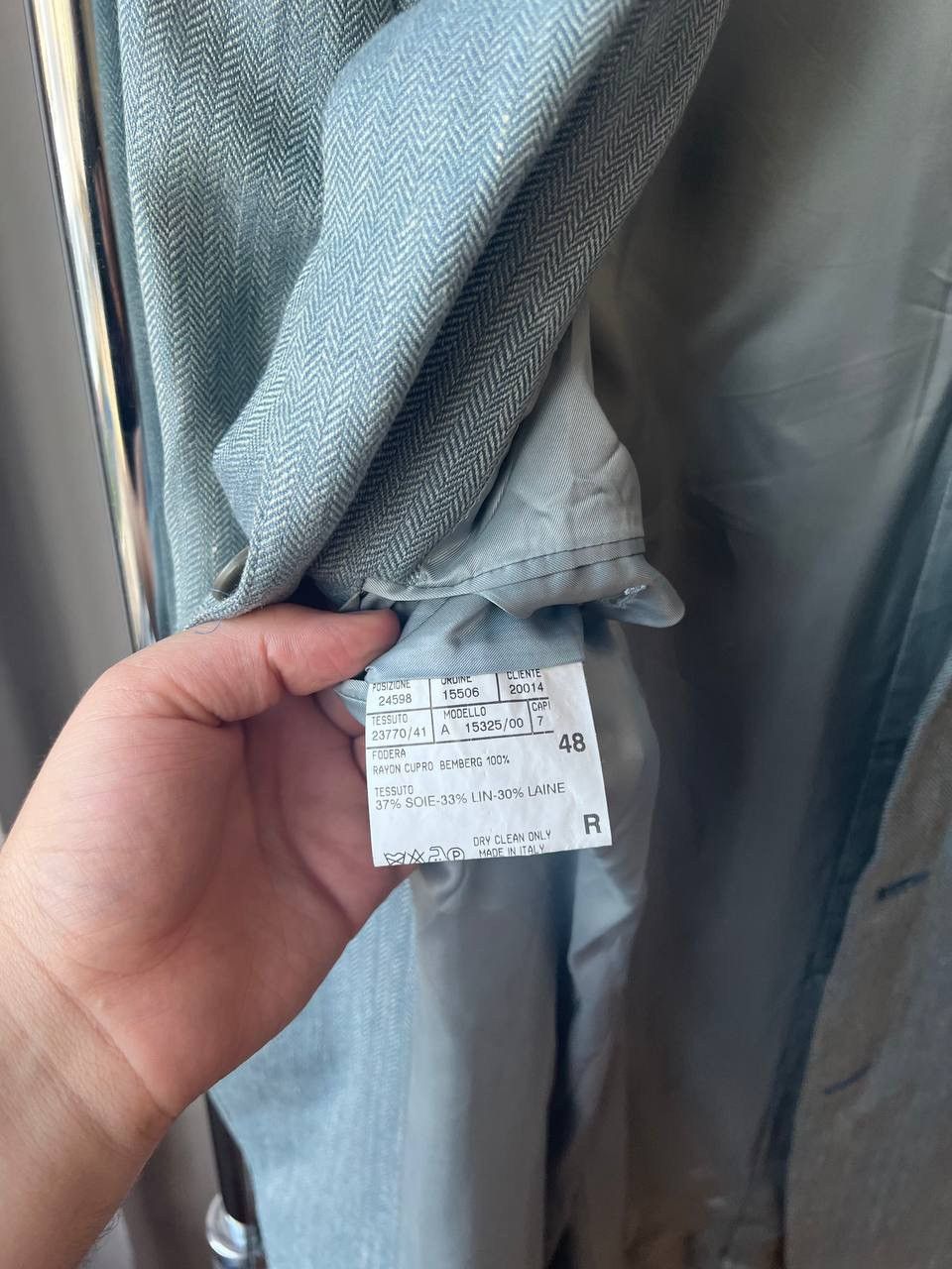 Celine 80/90’s CELINE HOMME RARE GREY MENS LINEN BLAZER JACKET 48 Size US L / EU 52-54 / 3 - 14 Thumbnail