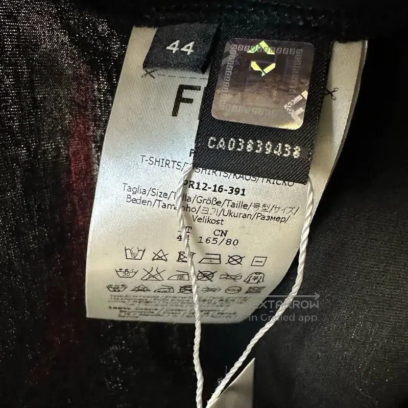 Fendi Fendi Black Cotton T-Shirt with Studded Design . Size L / US 10 / IT 46 - 5 Thumbnail