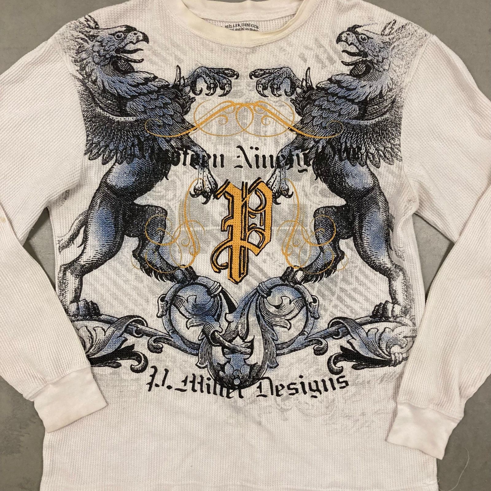 Vintage Y2K affliction style thermal T-Shirt Size US XL / EU 56 / 4 - 2 Thumbnail