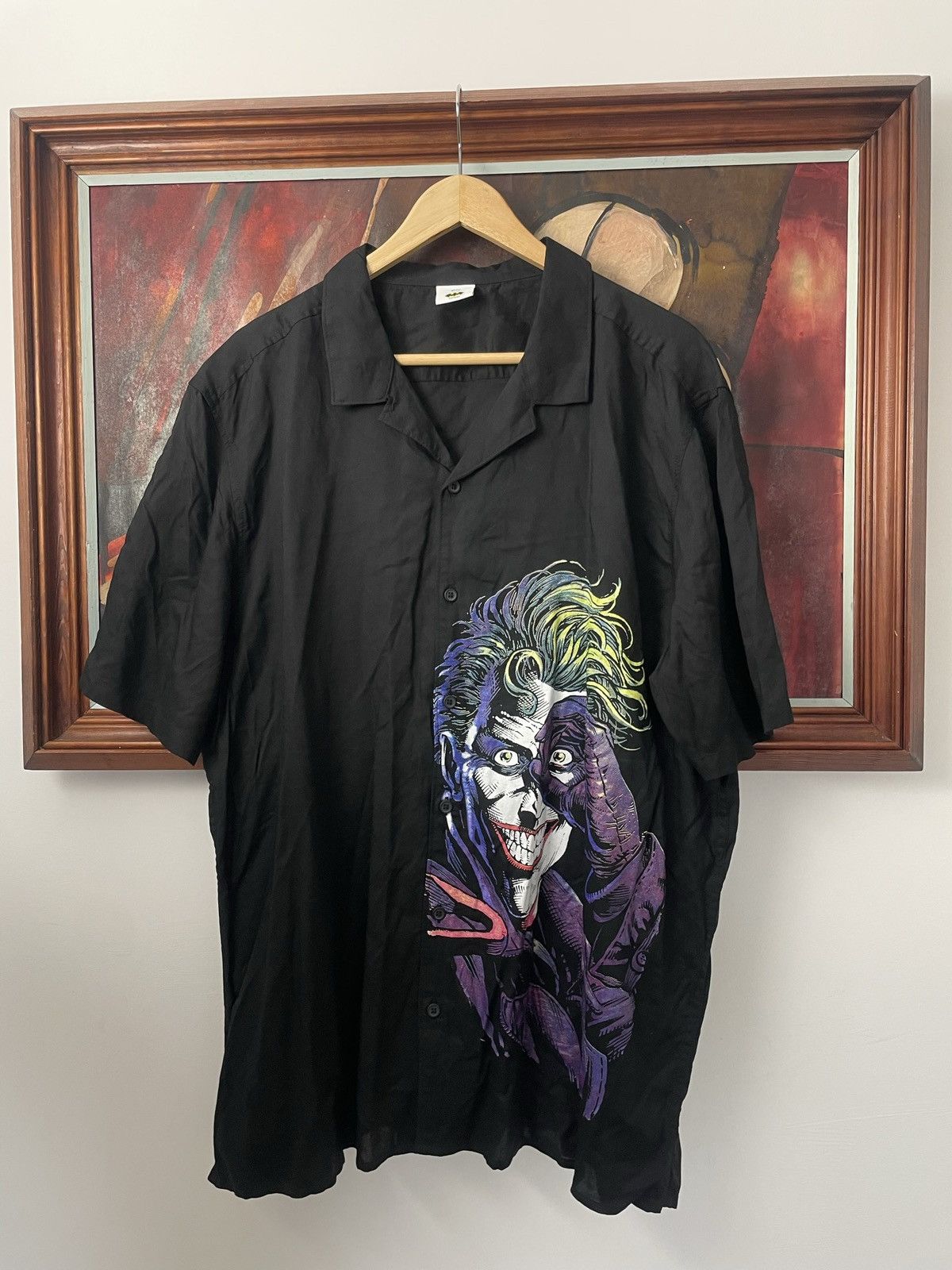 Vintage Batman DC Joker Button Up Shirt Movie Viscose Marvel Rare Size US L / EU 52-54 / 3 - 1 Thumbnail