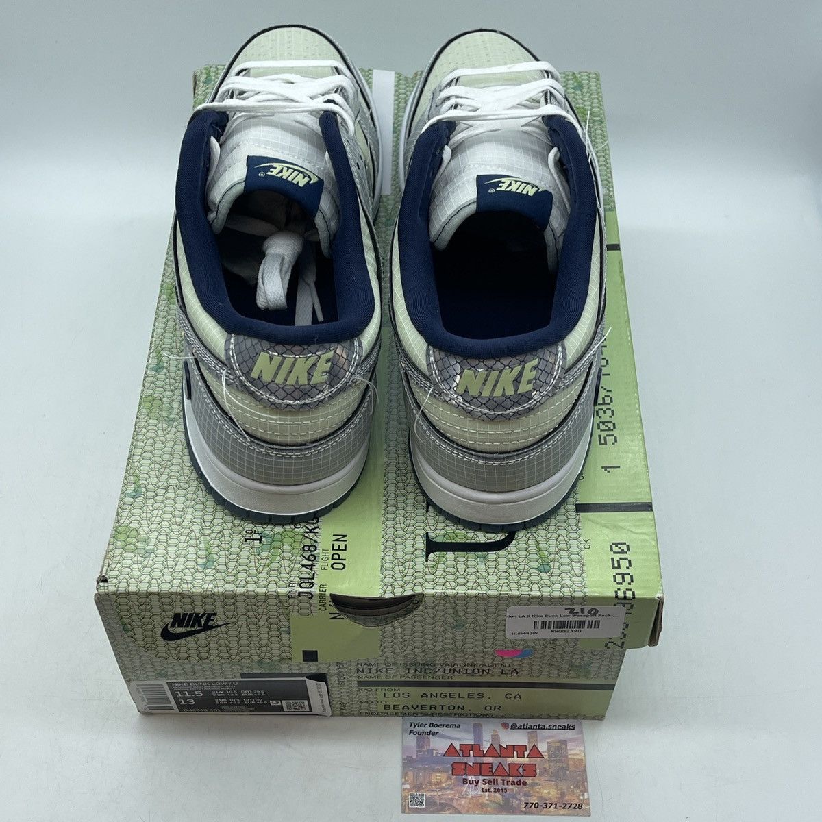 Nike Union la x dunk low passport pack pistachio Size US 11.5 / EU 44-45 - 6 Thumbnail