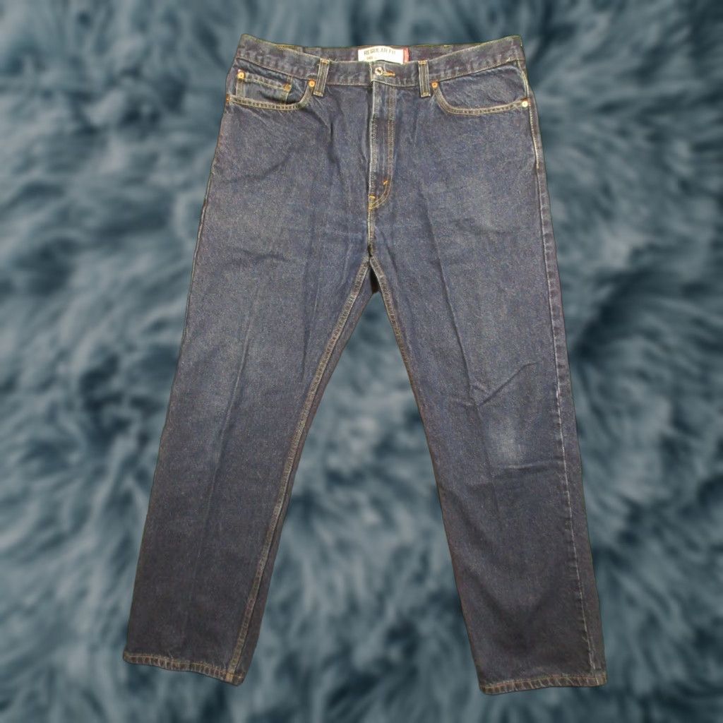 Levi's Levi's 505 Jeans 38x32 Regular Fit Straight Leg Blue Medium Wash Denim Men Size US 38 / EU 54 - 1 Thumbnail