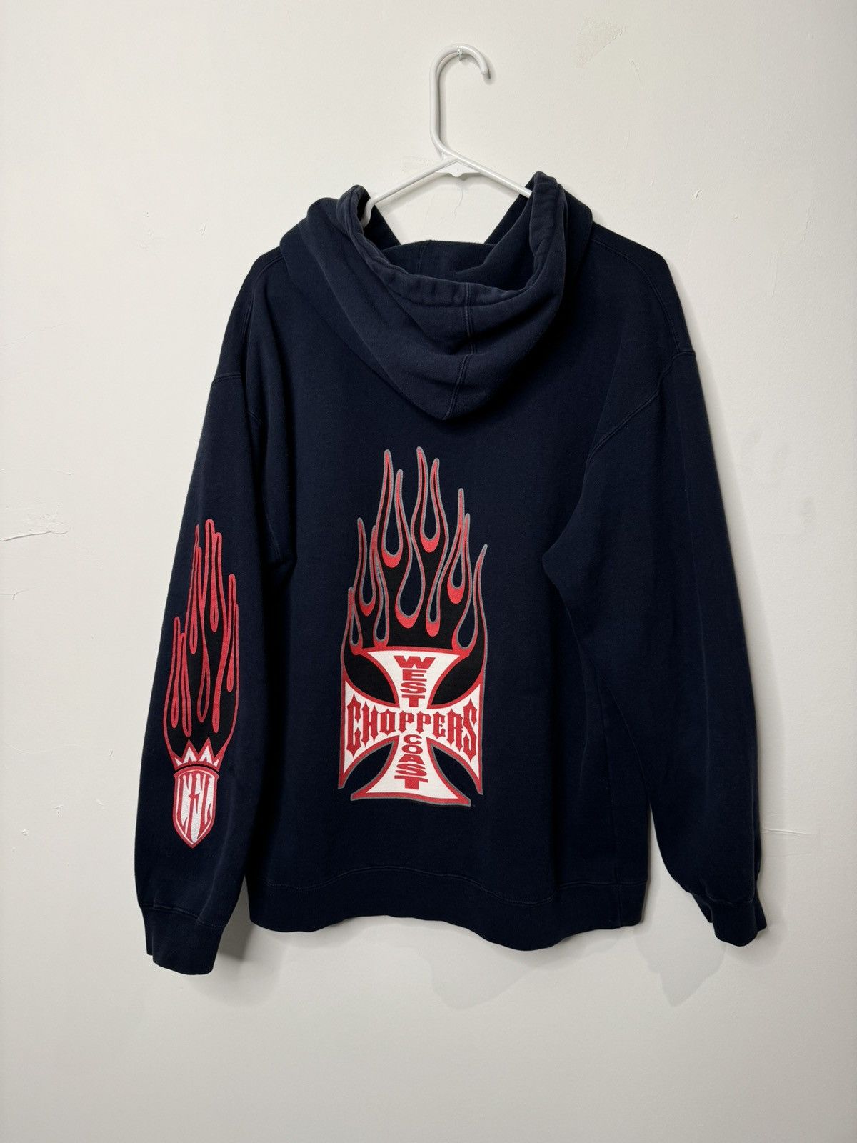 Vintage Vintage West Coast Choppers Jesse James Flame Hoodie Size US M / EU 48-50 / 2 - 2 Thumbnail
